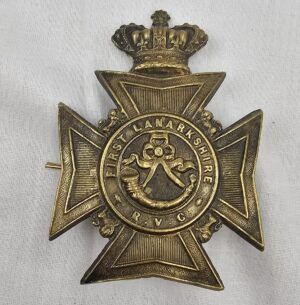 Victorian Pre - 1881 First Lanarkshire Rifle Volunteer Cap Badge