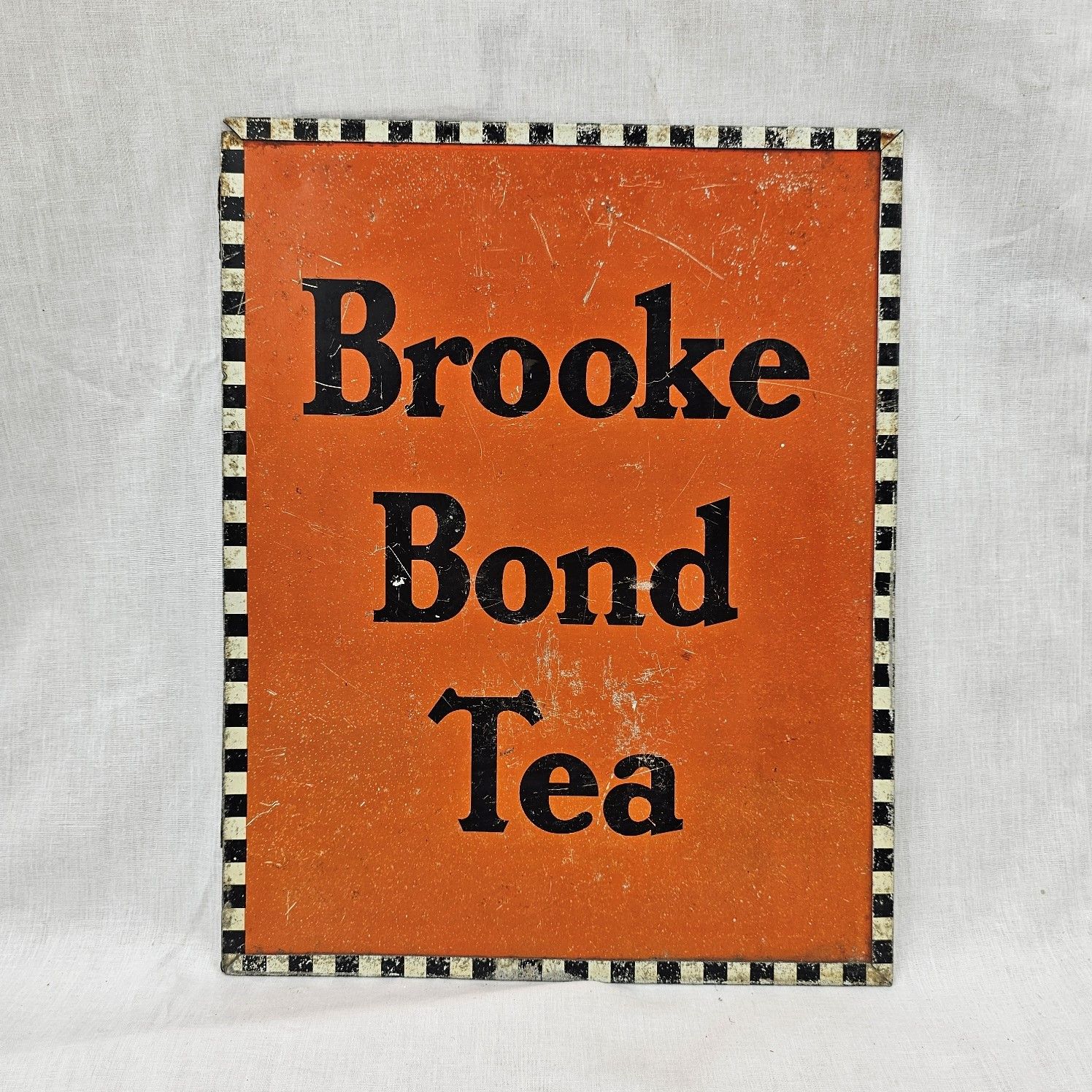 Vintage Brooke Bond Tea Slot In Double Sided Enamel Advertising Sign