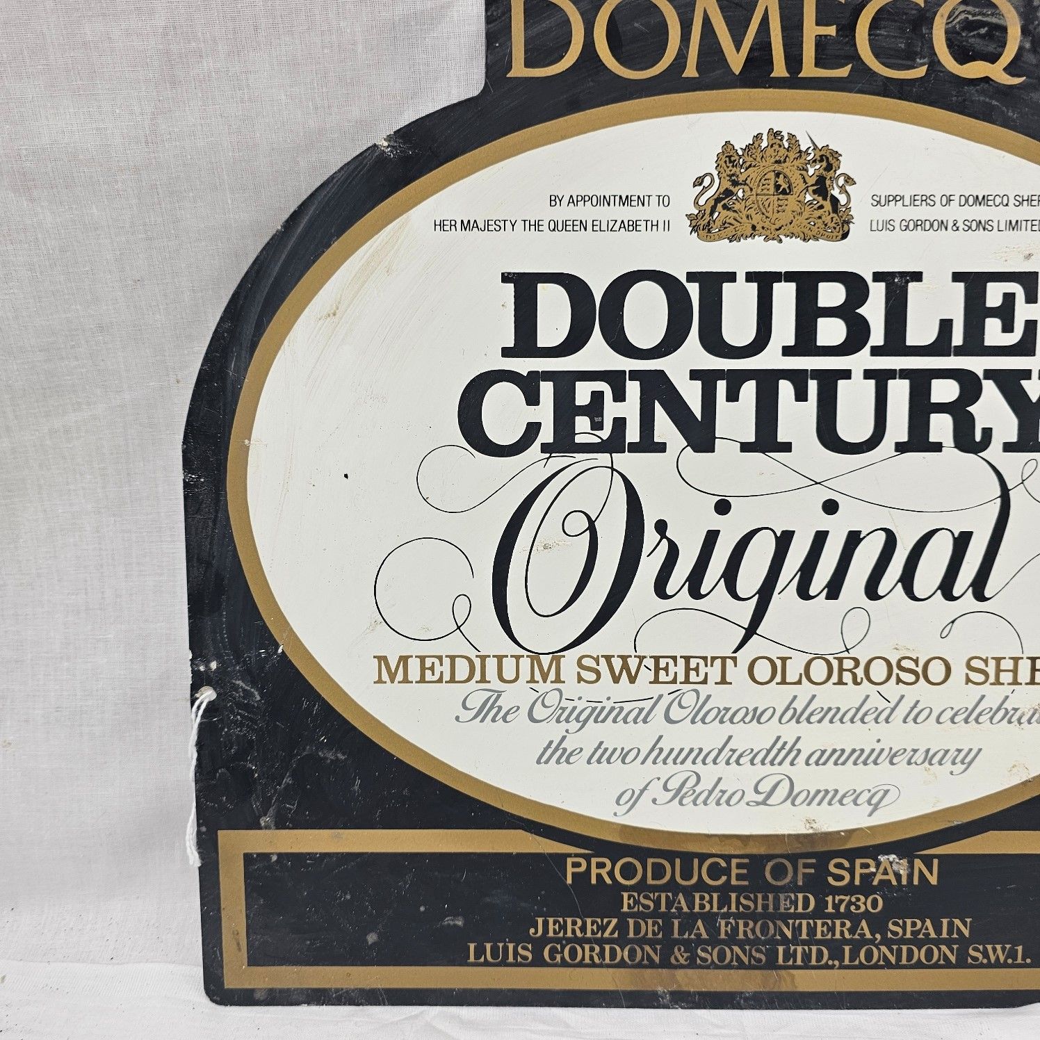 Vintage Double Century Sherry Enamel Advertising Sign - Image 4