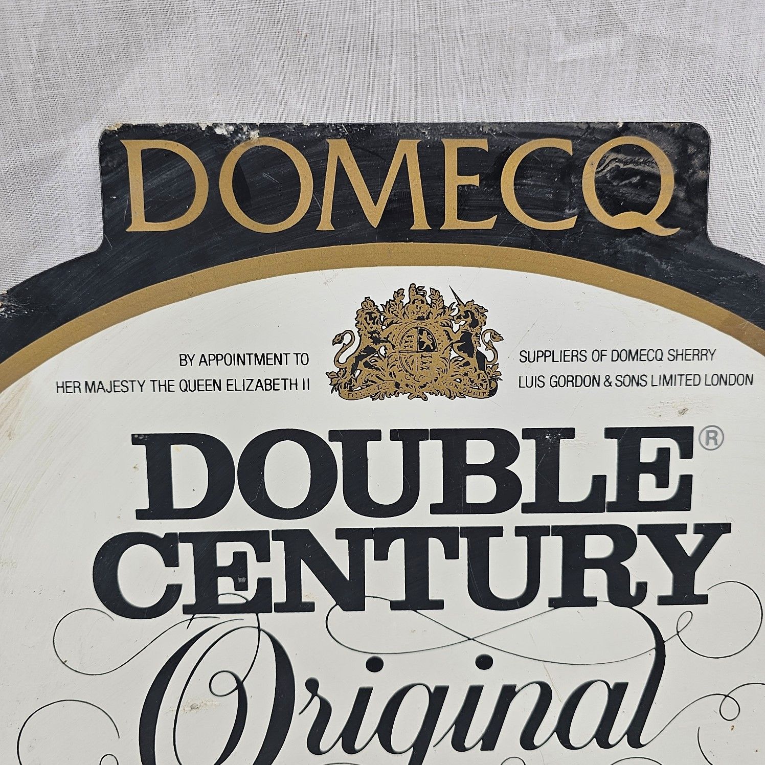 Vintage Double Century Sherry Enamel Advertising Sign - Image 3