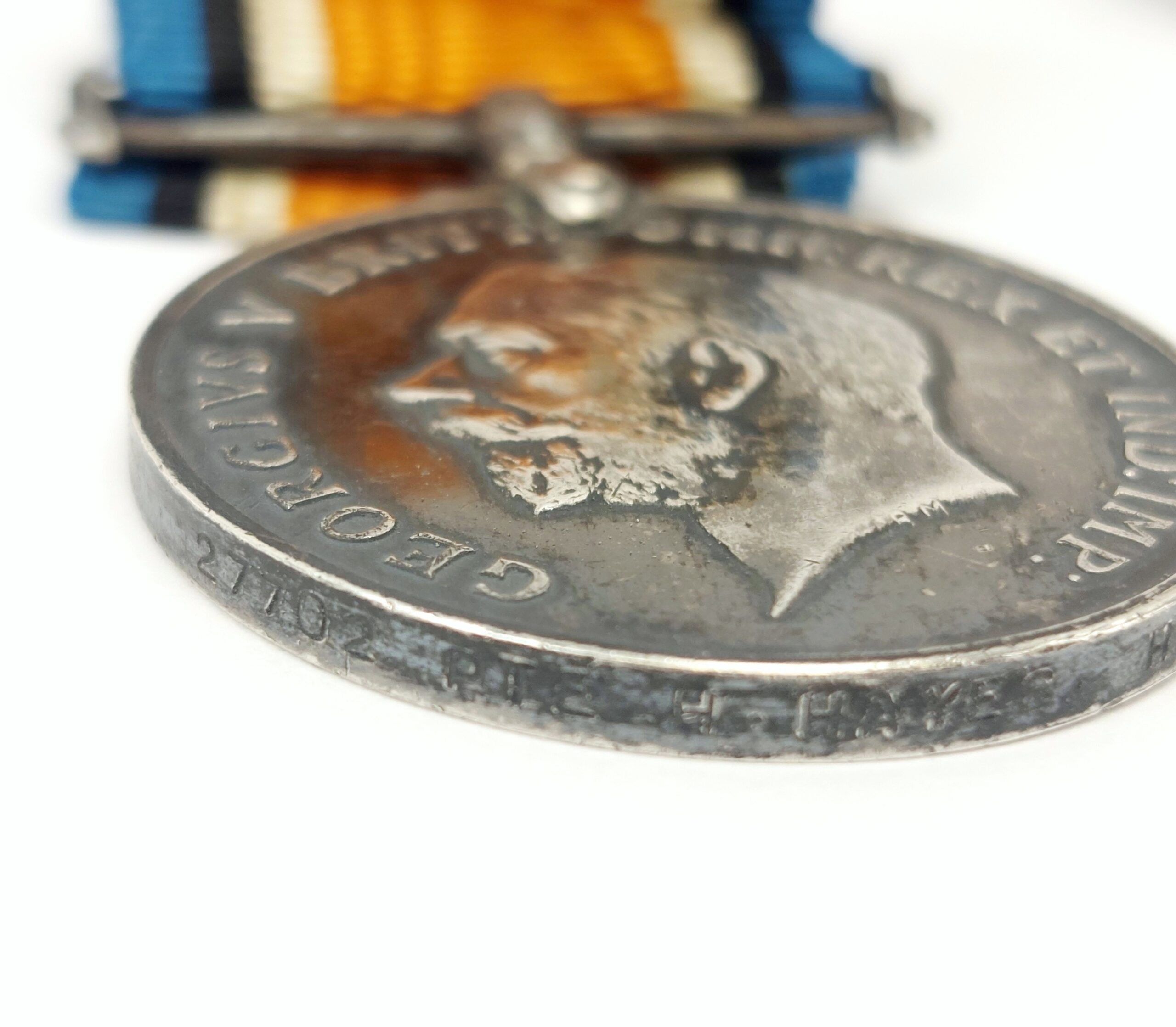WW1 Hampshire Regiment Pte. H. Hayes Medal Pair & Silver War Service Medal - Image 10