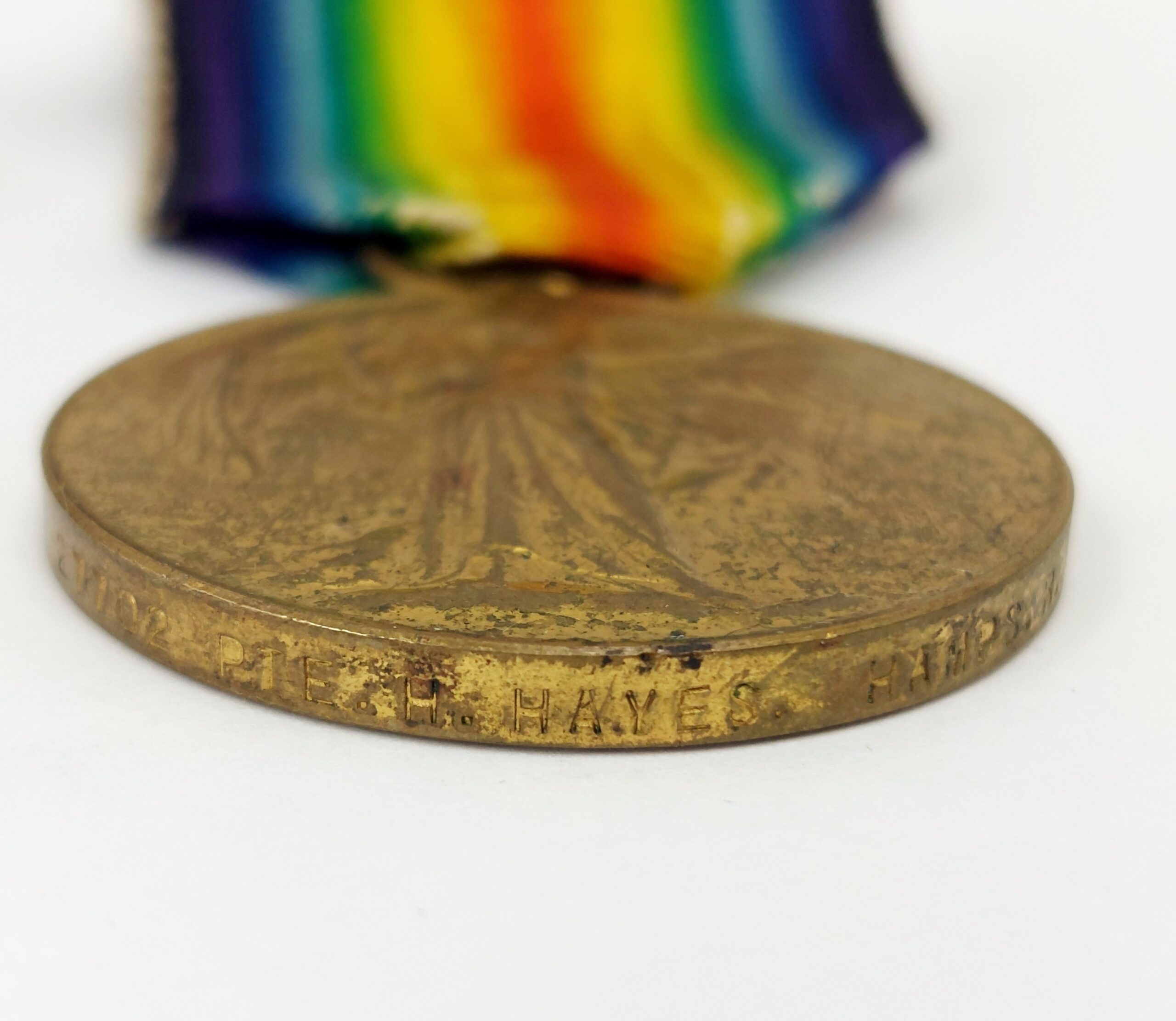 WW1 Hampshire Regiment Pte. H. Hayes Medal Pair & Silver War Service Medal - Image 8
