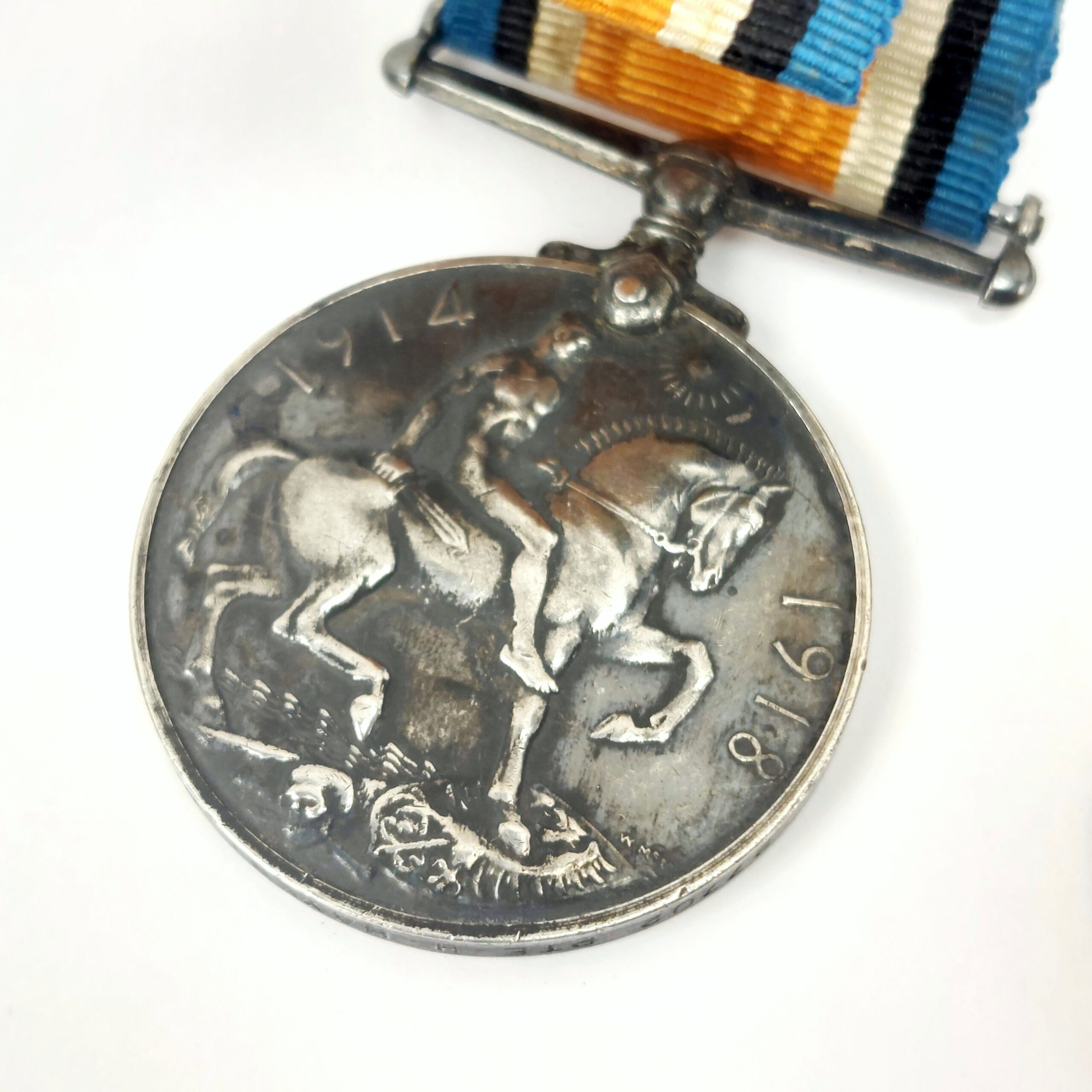 WW1 Hampshire Regiment Pte. H. Hayes Medal Pair & Silver War Service Medal - Image 5