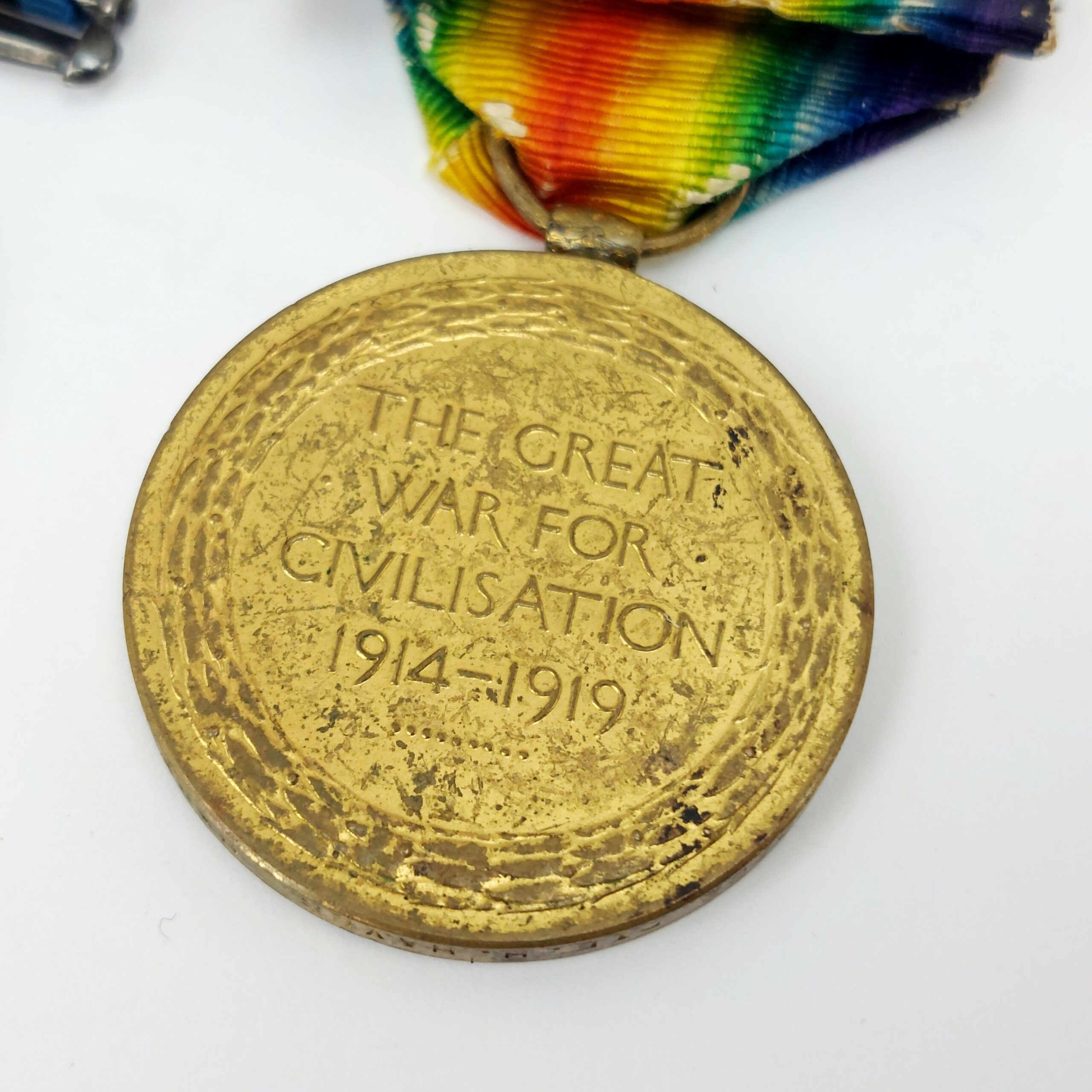 WW1 Hampshire Regiment Pte. H. Hayes Medal Pair & Silver War Service Medal - Image 4