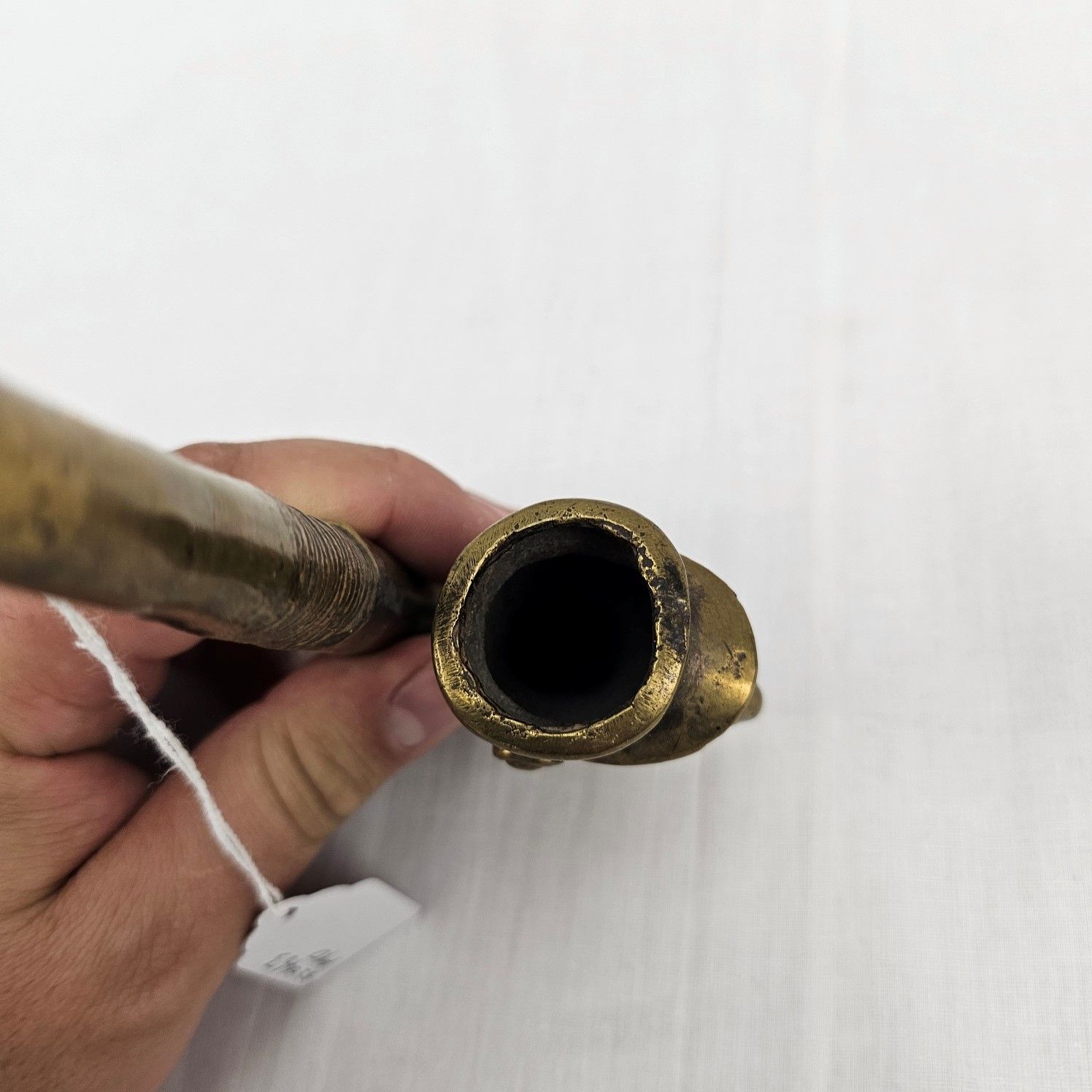 c1900 Colonial Brass Smoking Pipe Of A European - Image 6