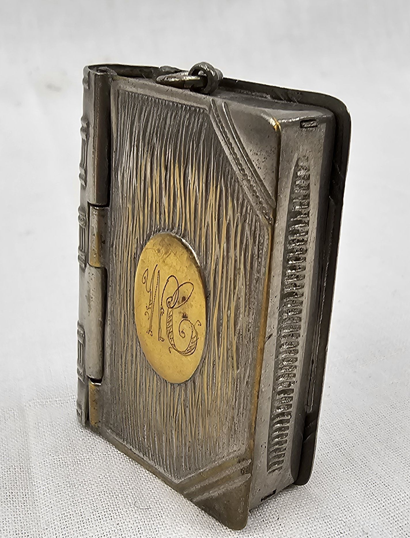 c1910 Silver Plated Vesta Case In The Form Of A Book - Image 6