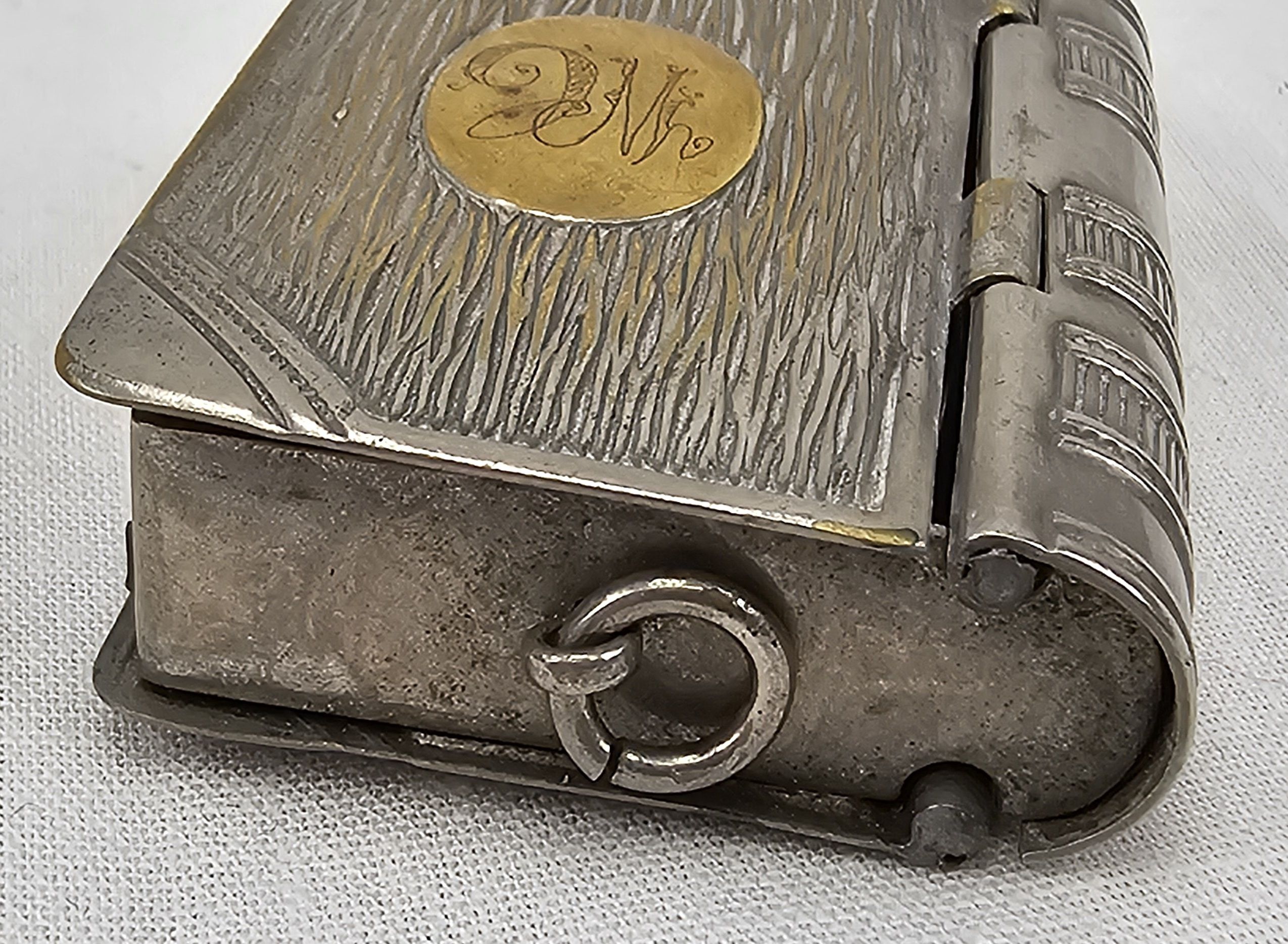 c1910 Silver Plated Vesta Case In The Form Of A Book - Image 3