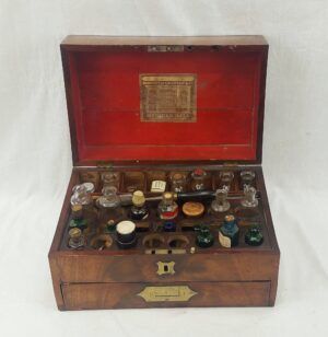 Antiques Walnut Cased Apothecary Set From Bought Of Brattan & Co Of Belfast