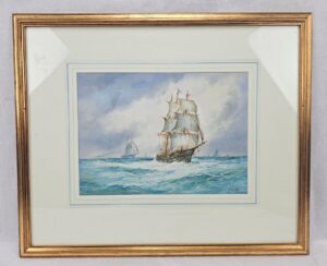 Aubrey Ramus (1895-1950) – Masted Sailing Vessel Signed Watercolour