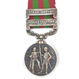 British, 1897-98, Queen Victoria India Medal, with Tirah and Punjab Frontier Clasps, awarded to 4644 Pte A. Harden 2nd Battalion Royal Sussex Regiment