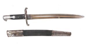 British, Martini-Henry Yataghan Cadet Training Sword Bayonet & Scabbard, with Regimental Markings 95 L.R. Battalion