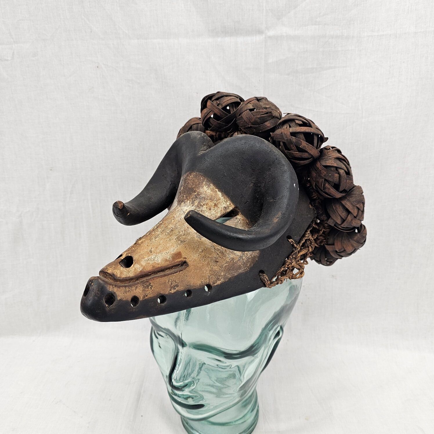 Circa 1900 West African Rams Head Tribal Mask - Image 2
