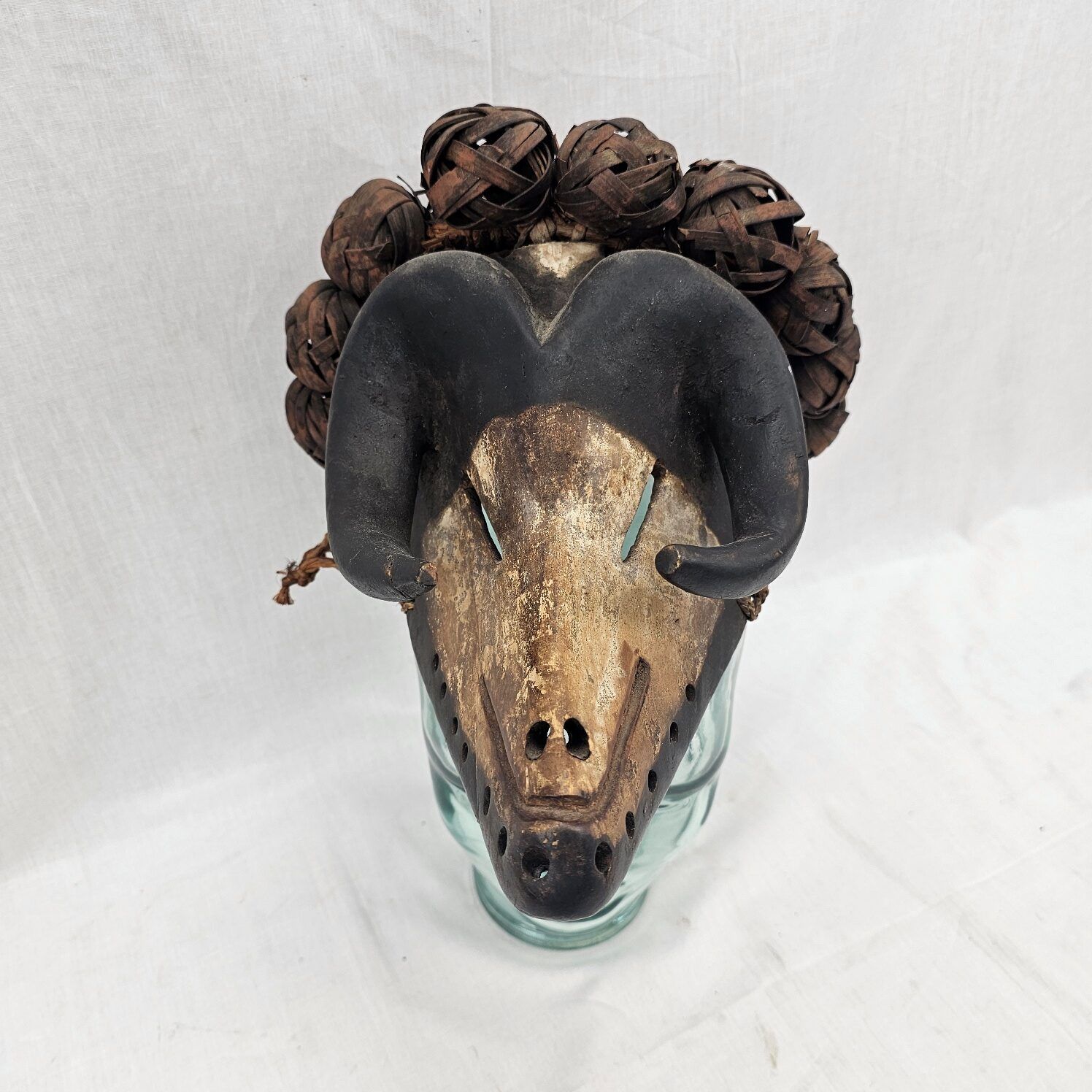 Circa 1900 West African Rams Head Tribal Mask - Image 3