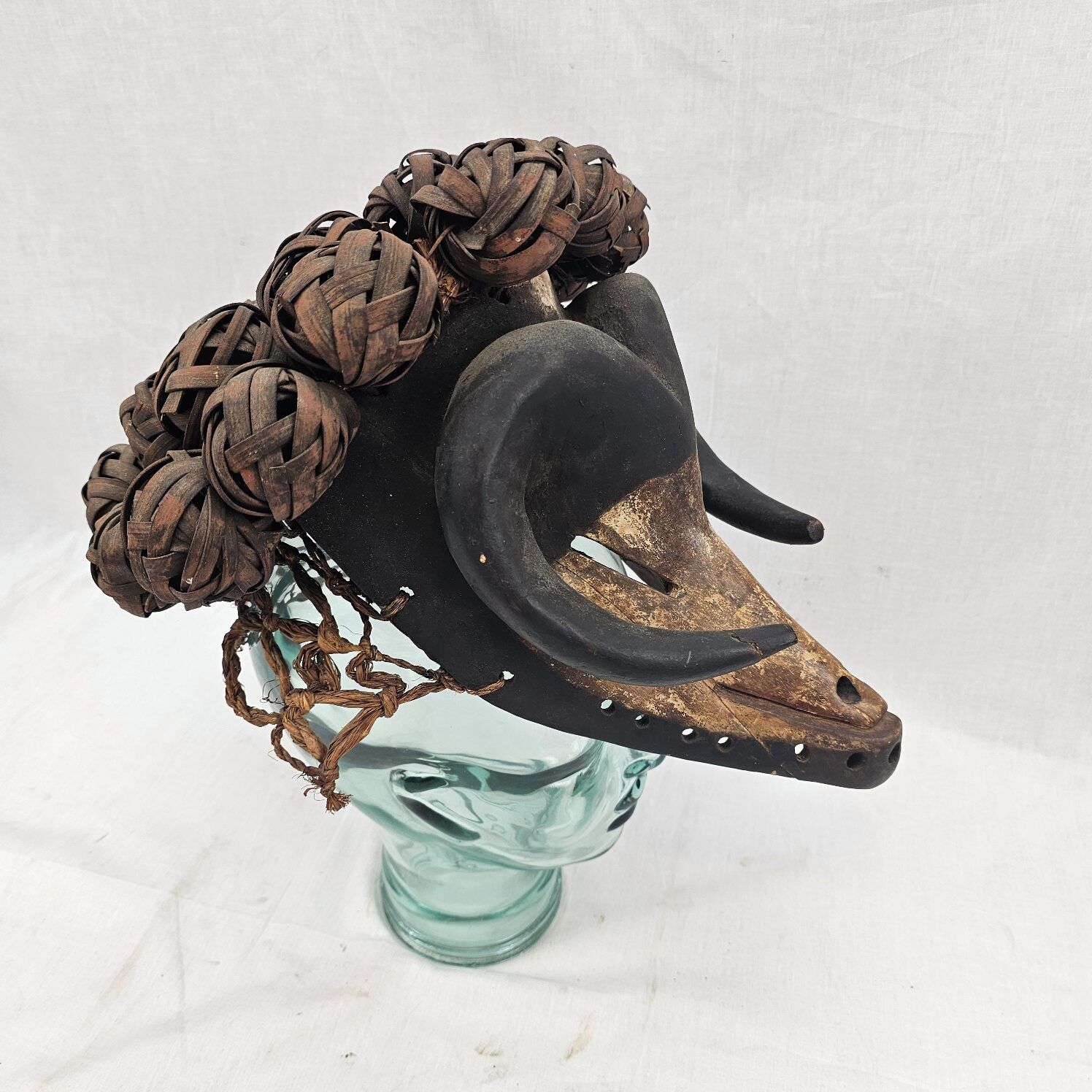 Circa 1900 West African Rams Head Tribal Mask