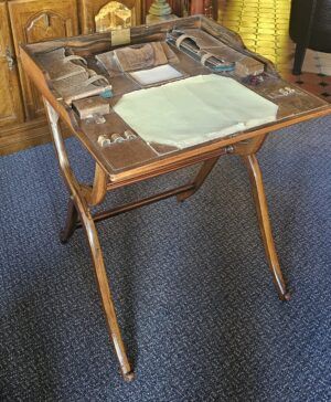 Exceptional Mahogany Boer War Campaign Writing Desk To 5th Royal Irish Lancers