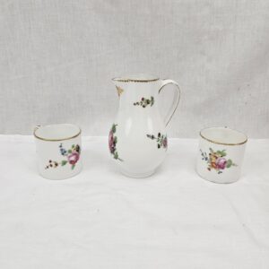 French Faubourg St. Denis Coffee Cans & Milk Jug 1769-1793 - 1st French Porcelain