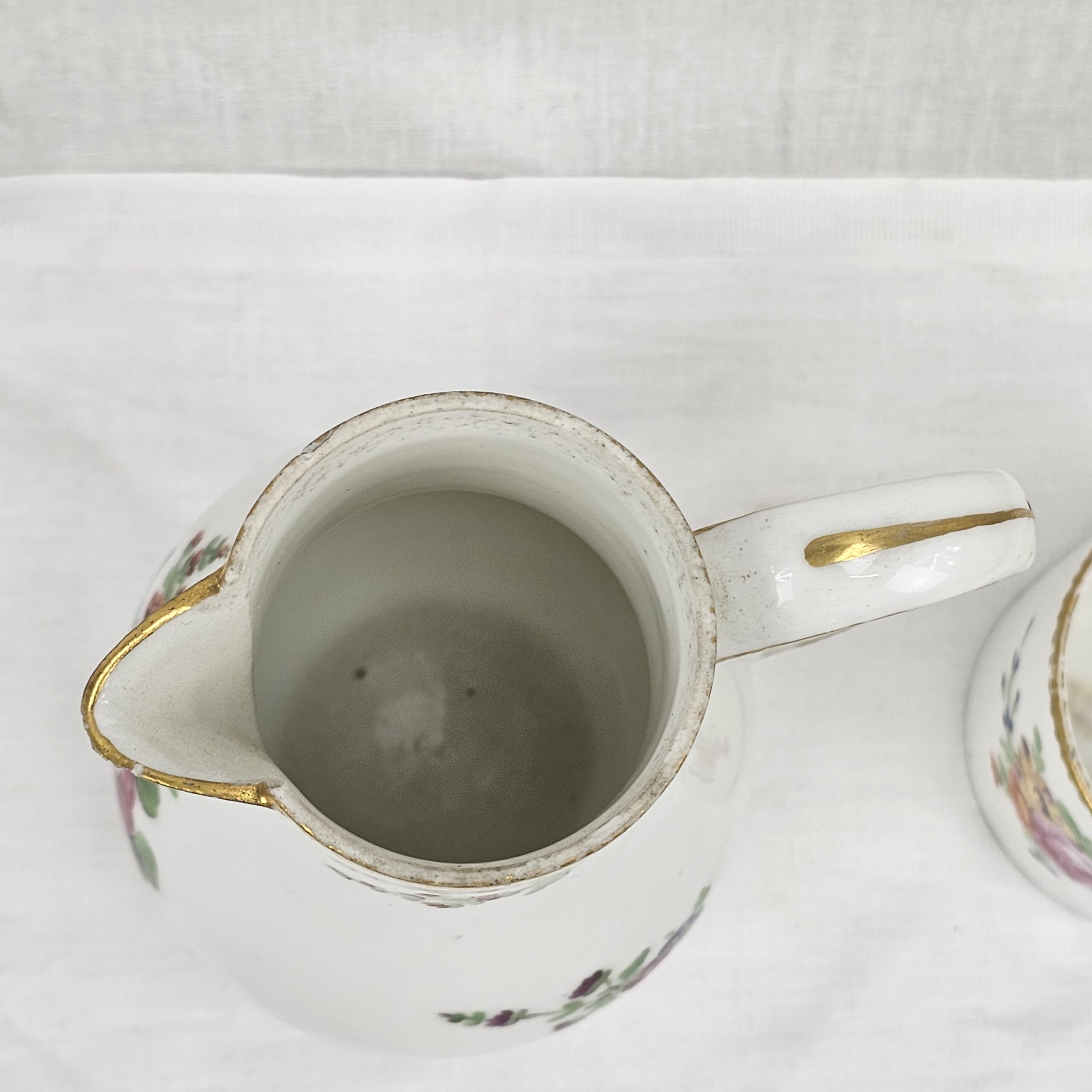 French Faubourg St. Denis Coffee Cans & Milk Jug 1769-1793 - 1st French Porcelain - Image 10