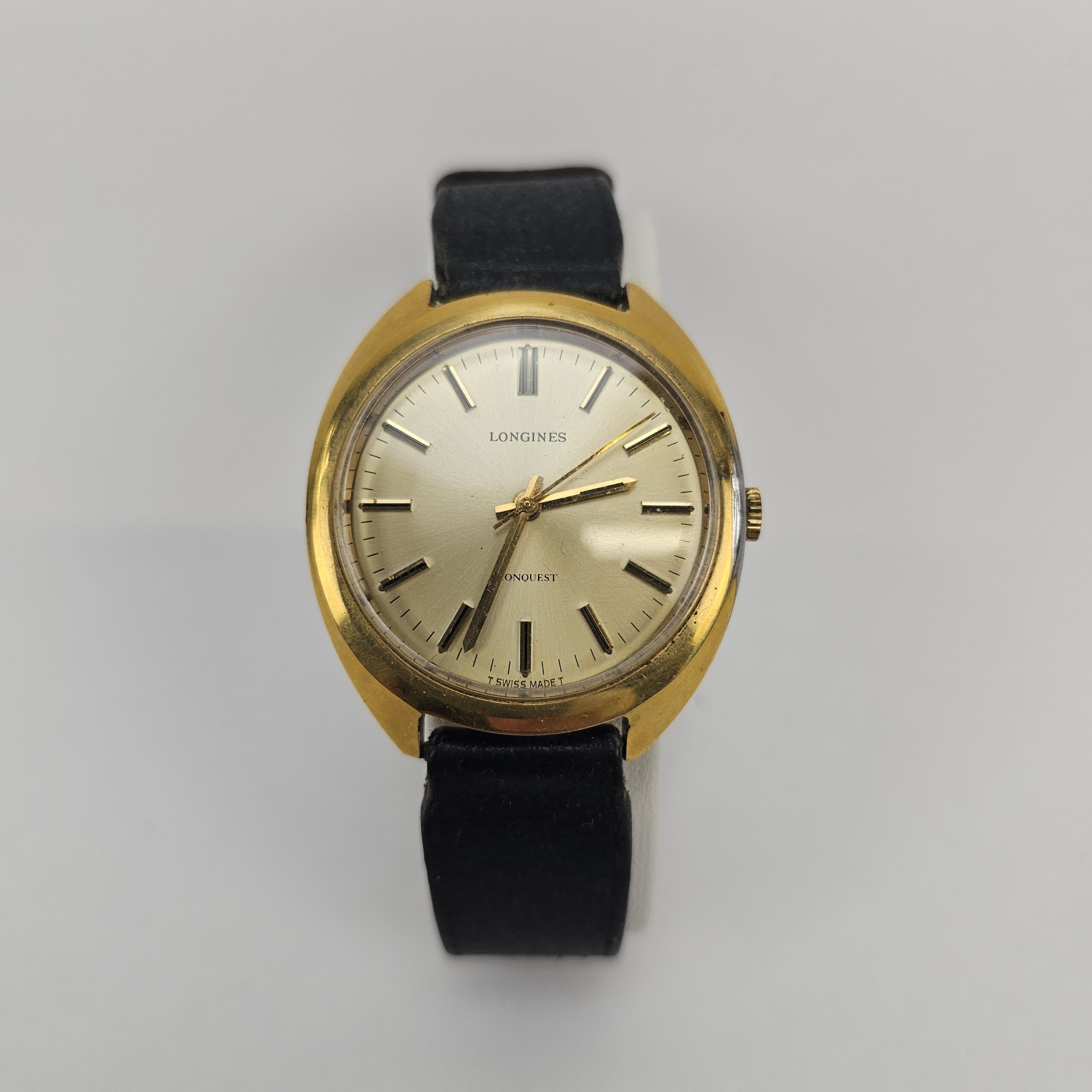 Gents Gold Plated Longines Conquest Wrist Watch c1972