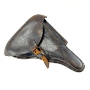 German, WW2, P08 Luger Hardshell Leather Holster, by Julius Jansen, Strassburg