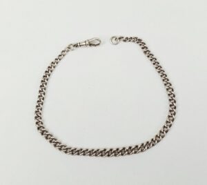 Ladies Sterling Silver Albert Watch Chain With Graduated Links
