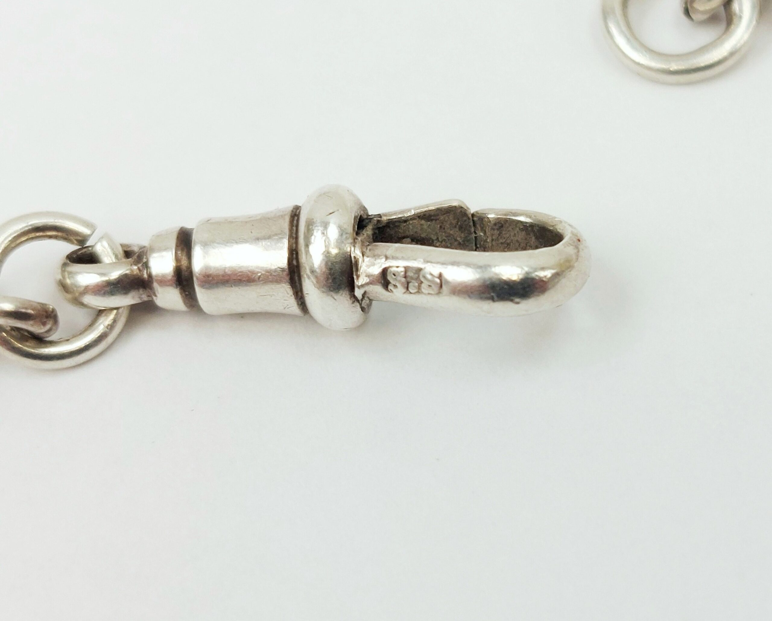 Ladies Sterling Silver Albert Watch Chain With Graduated Links - Image 3