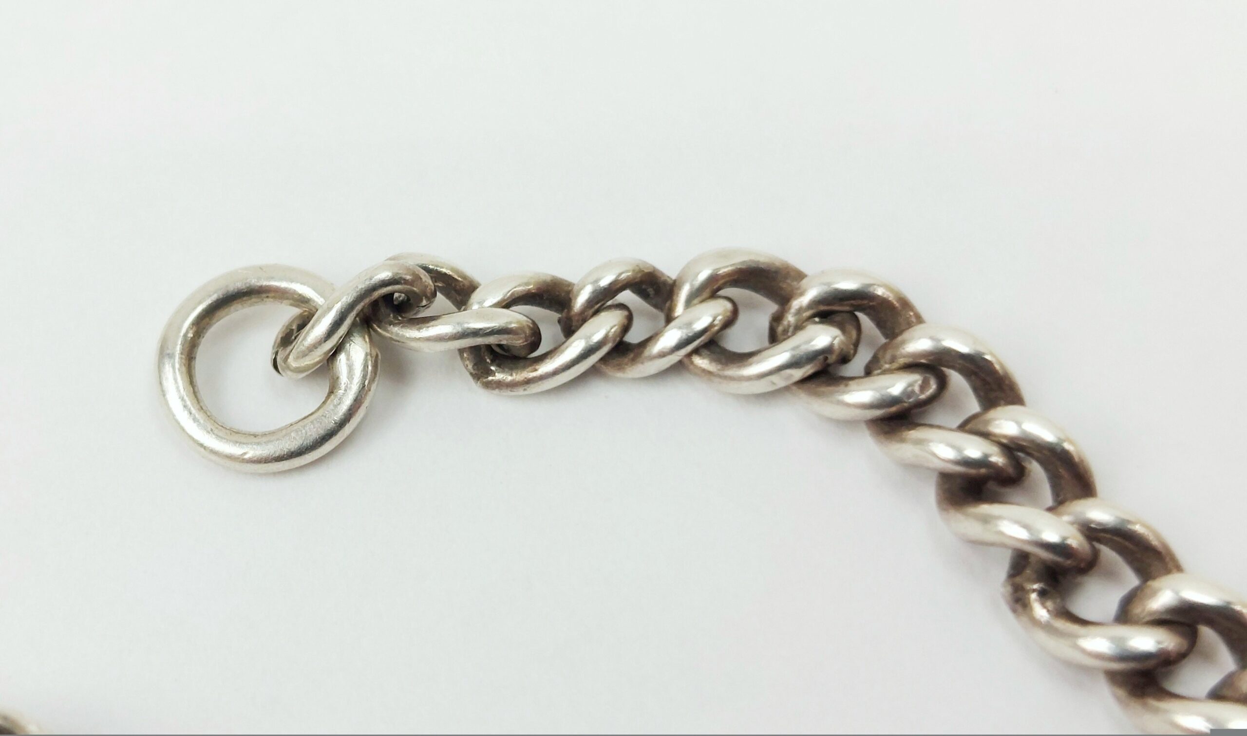 Ladies Sterling Silver Albert Watch Chain With Graduated Links - Image 2