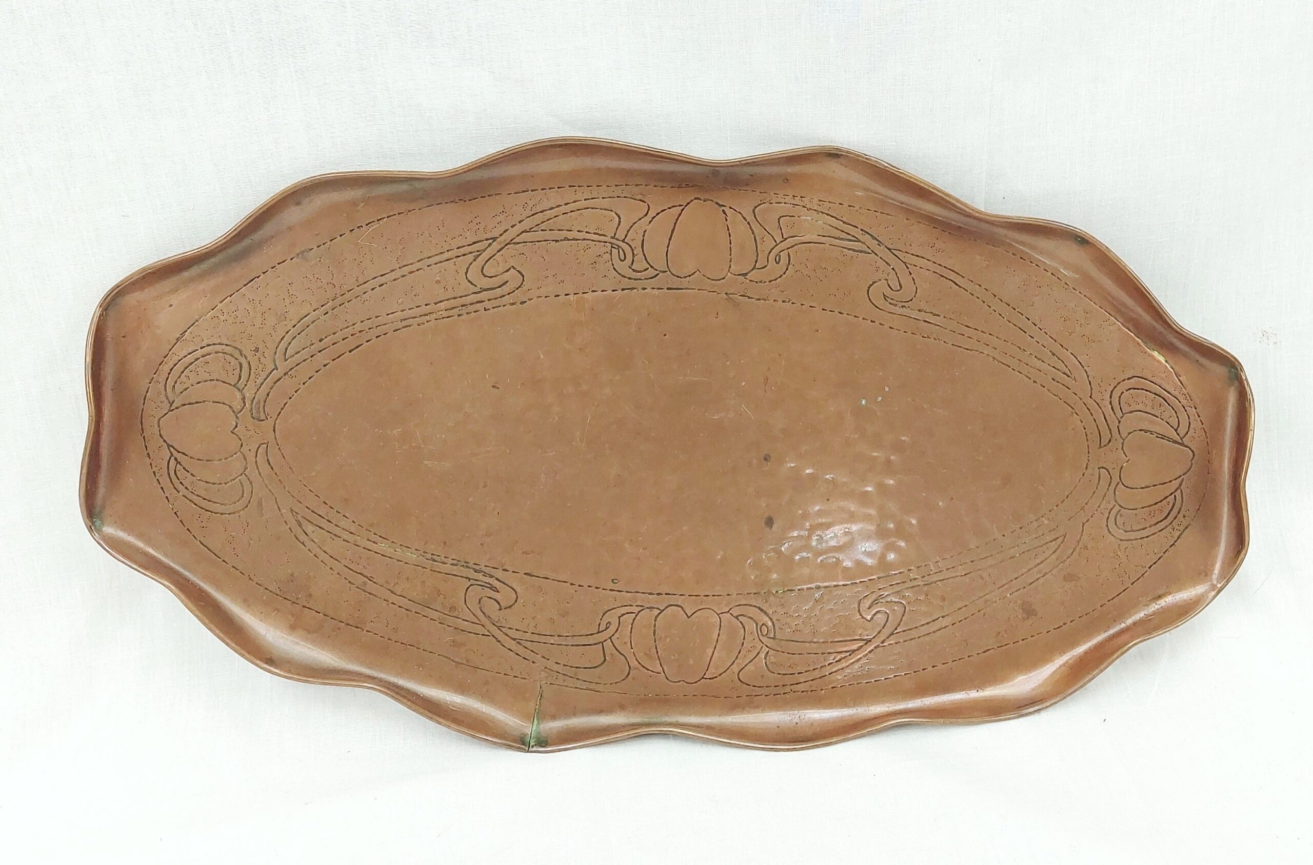 Large Art Nouveau Copper Tray