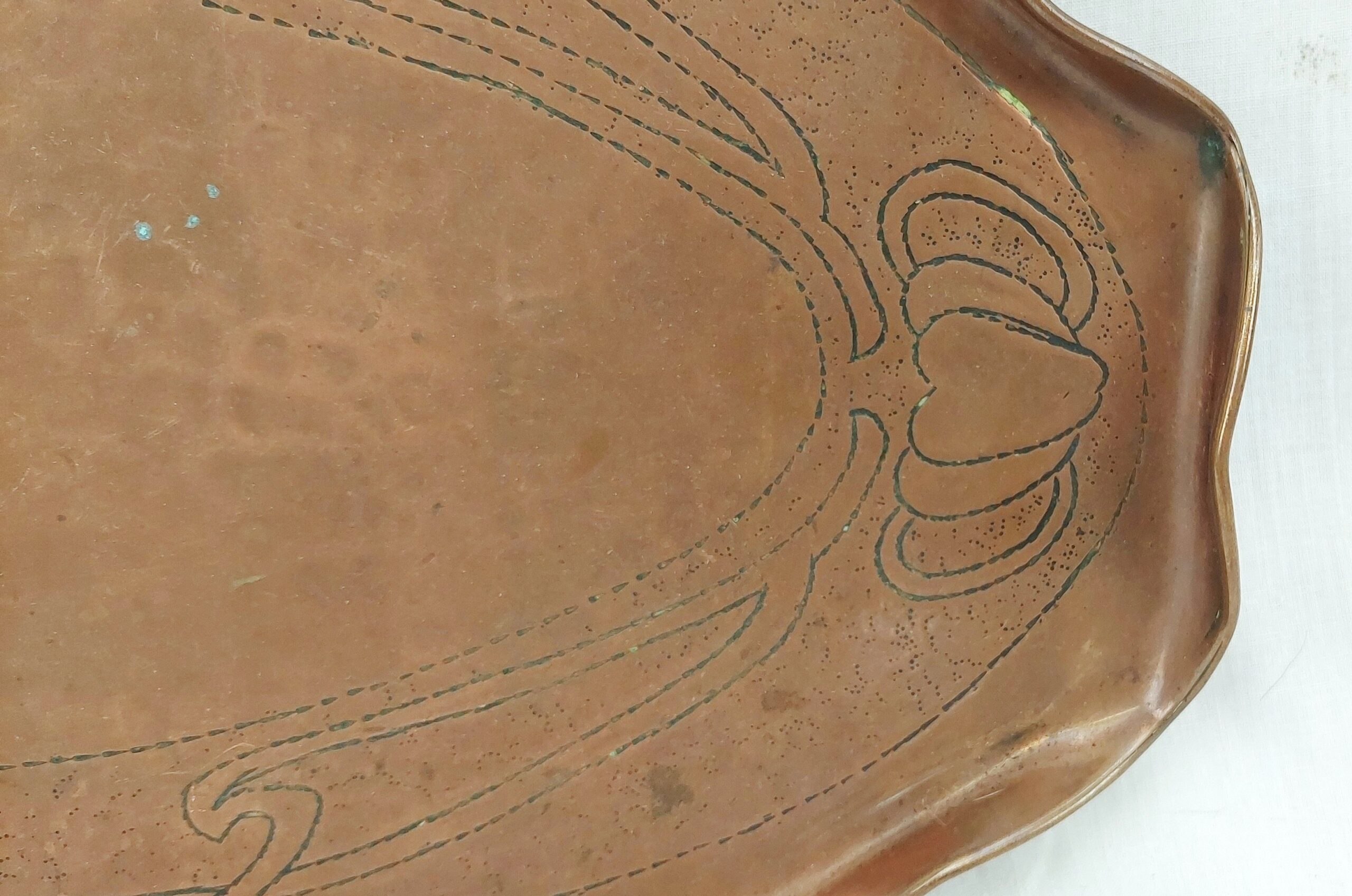 Large Art Nouveau Copper Tray - Image 5