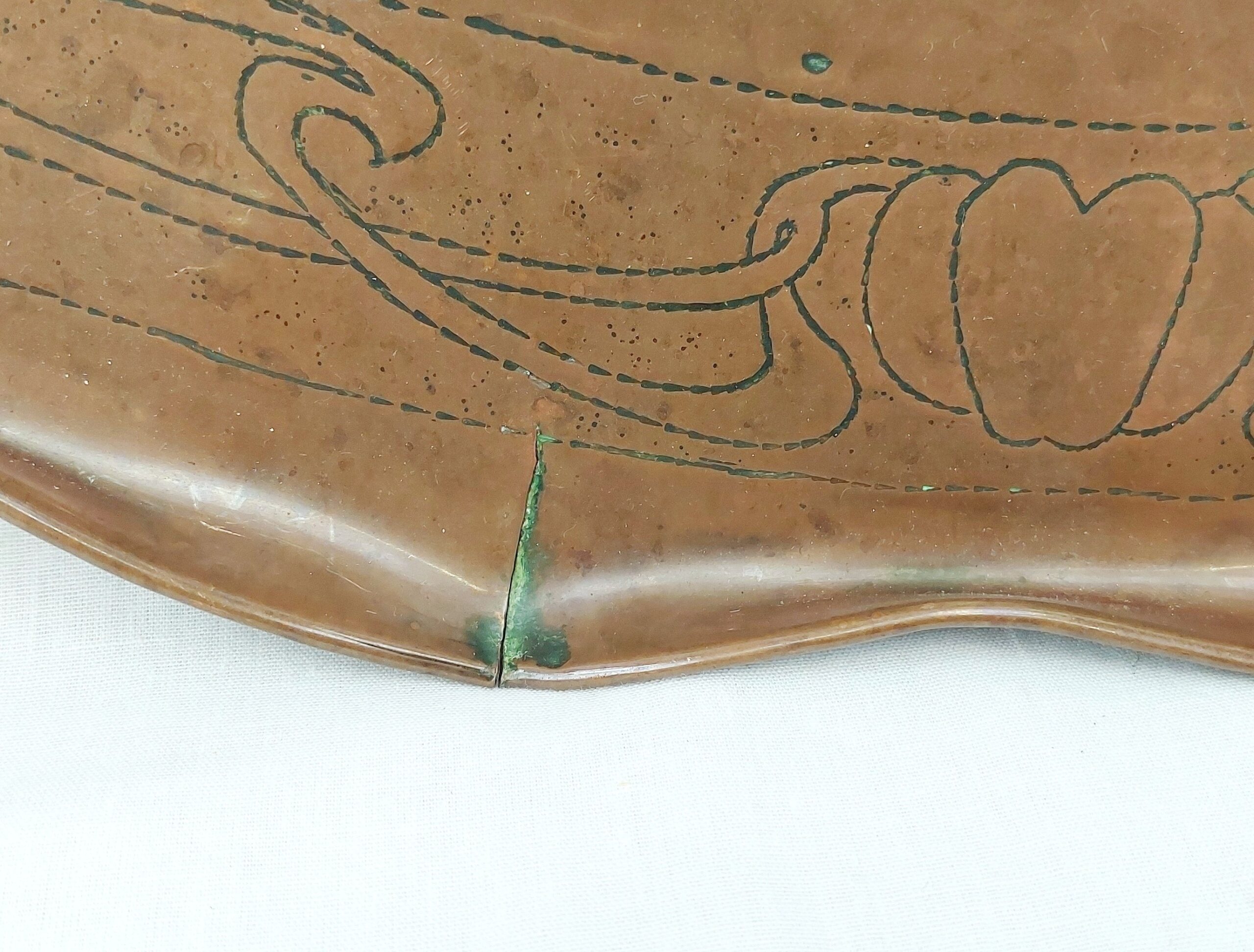 Large Art Nouveau Copper Tray - Image 4