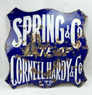 Large Spring & Co Enamel Advertising Sign