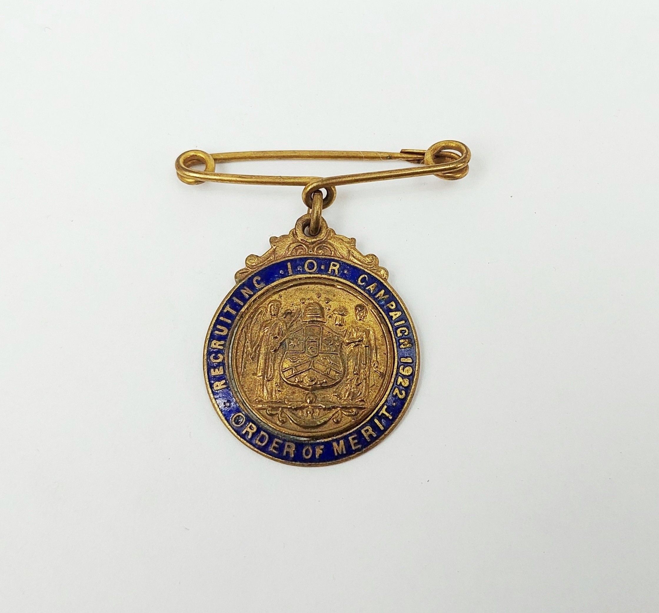 Gilt Enamel Masonic Lodge Merit Medal