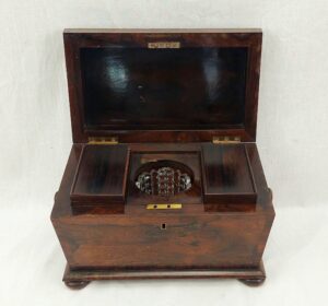 Regency Rosewood Tea Caddy Casket
