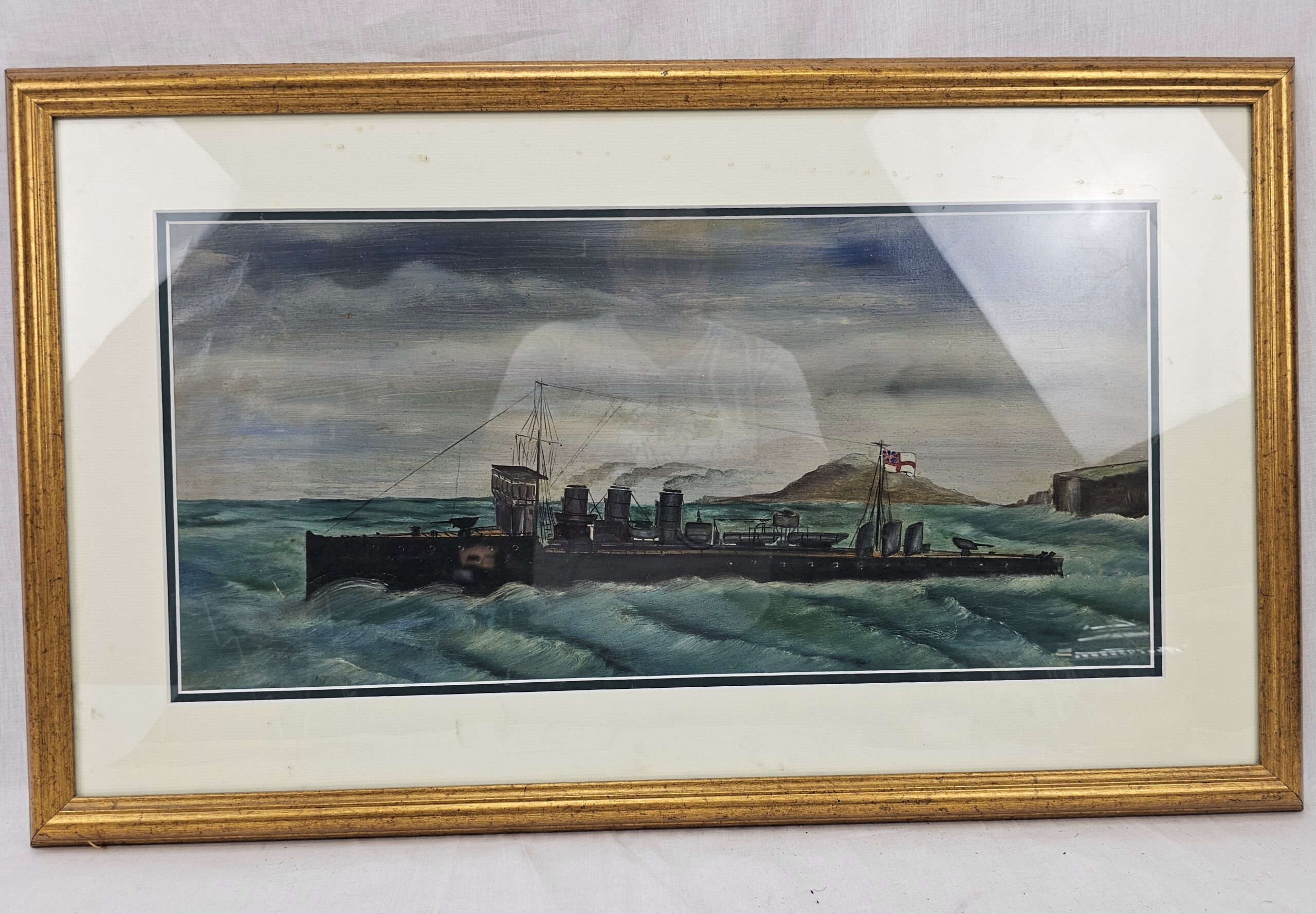 Naive Oil of Torpedo Boat Destroyer c. 1910