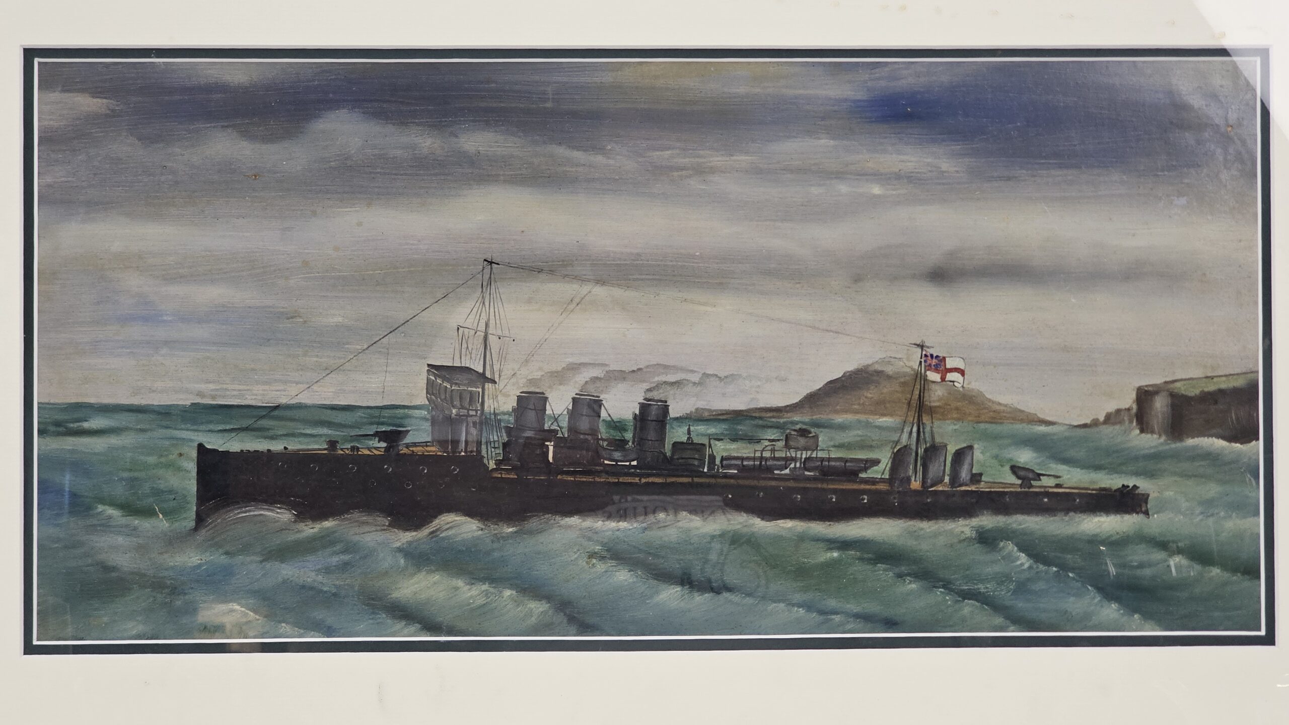 Naive Oil of Torpedo Boat Destroyer c. 1910 - Image 2