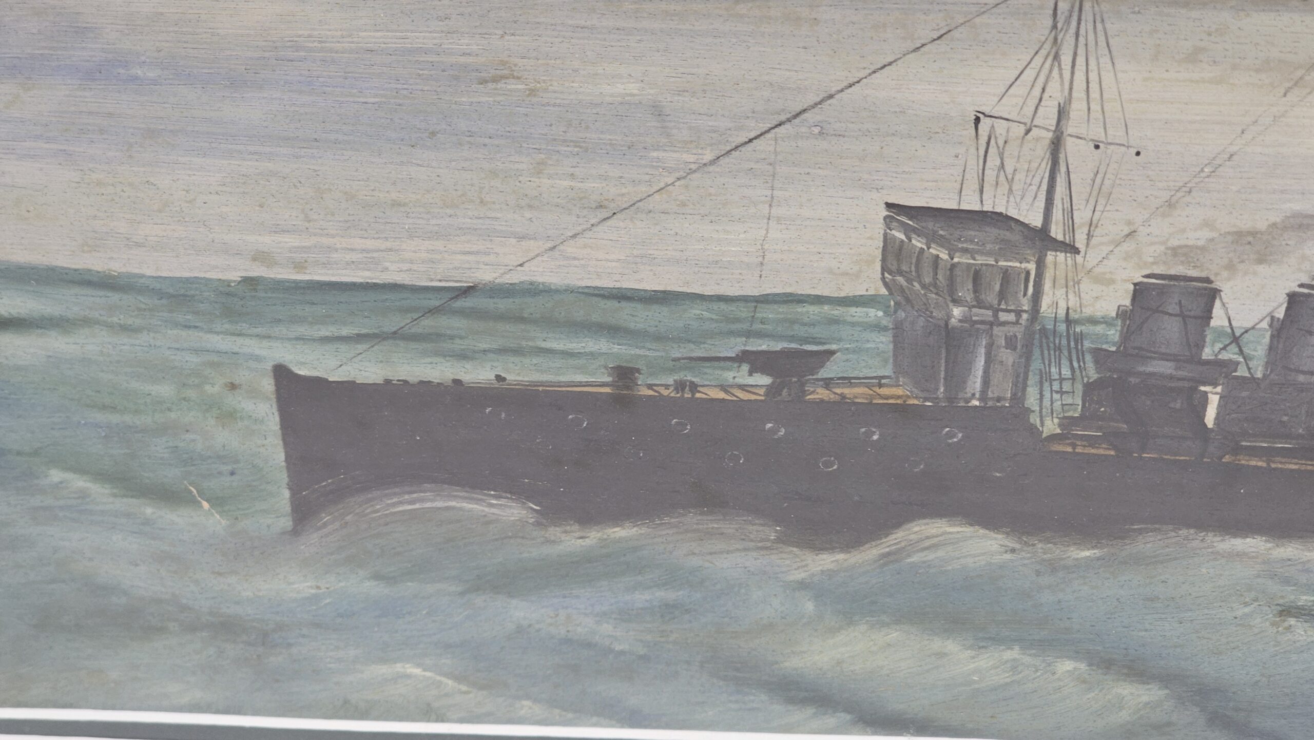 Naive Oil of Torpedo Boat Destroyer c. 1910 - Image 3