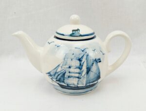 Oakney Green Pottery Sailing Ship Teapot