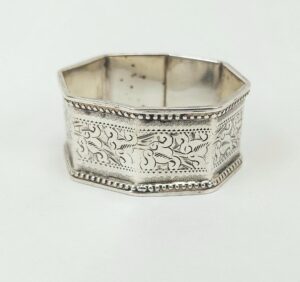 Octagonal Birmingham 1902 Sterling Silver Napkin Ring