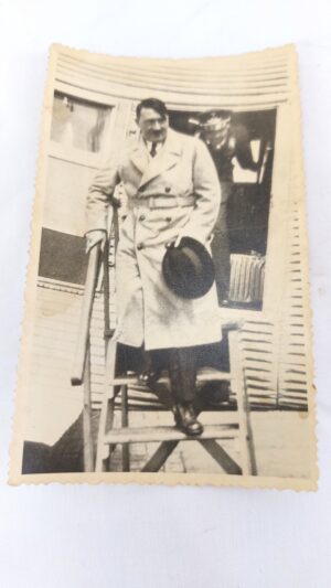 WW2, Period Photograph, German Chancellor Adolf Hitler (1889 - 1945) leaves an aircraft, circa 1935