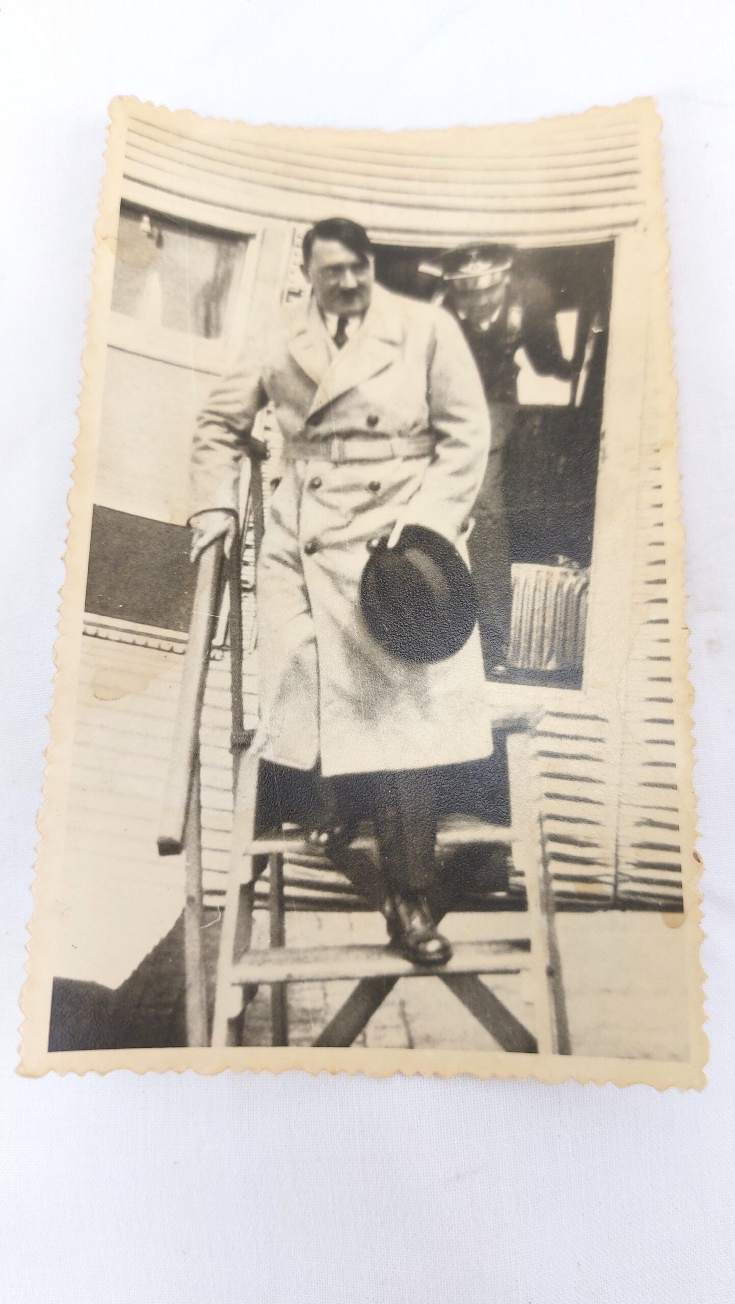 WW2, Period Photograph, German Chancellor Adolf Hitler (1889 - 1945) leaves an aircraft, circa 1935