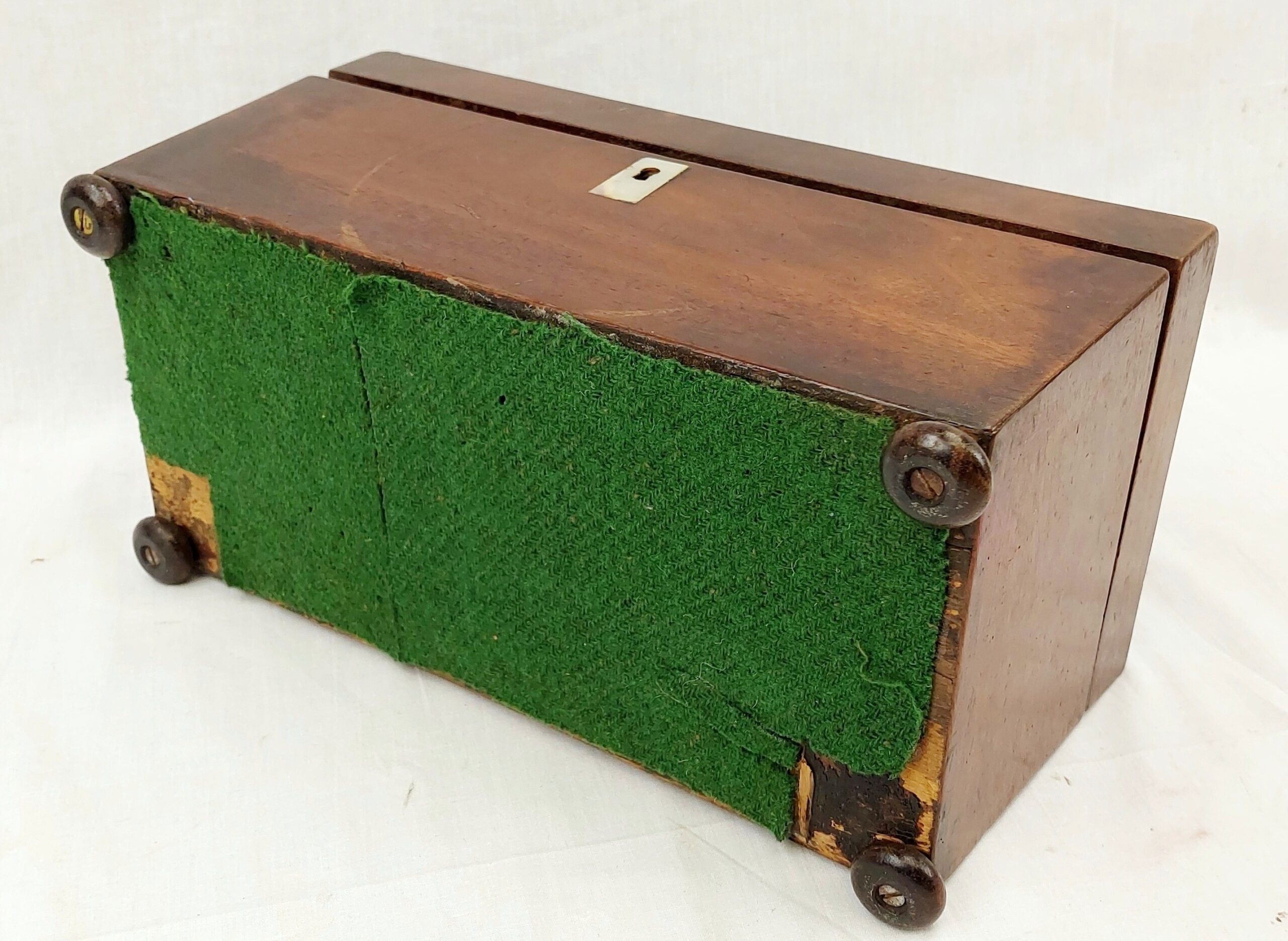 Regency Walnut Tea Caddy Casket - Image 5