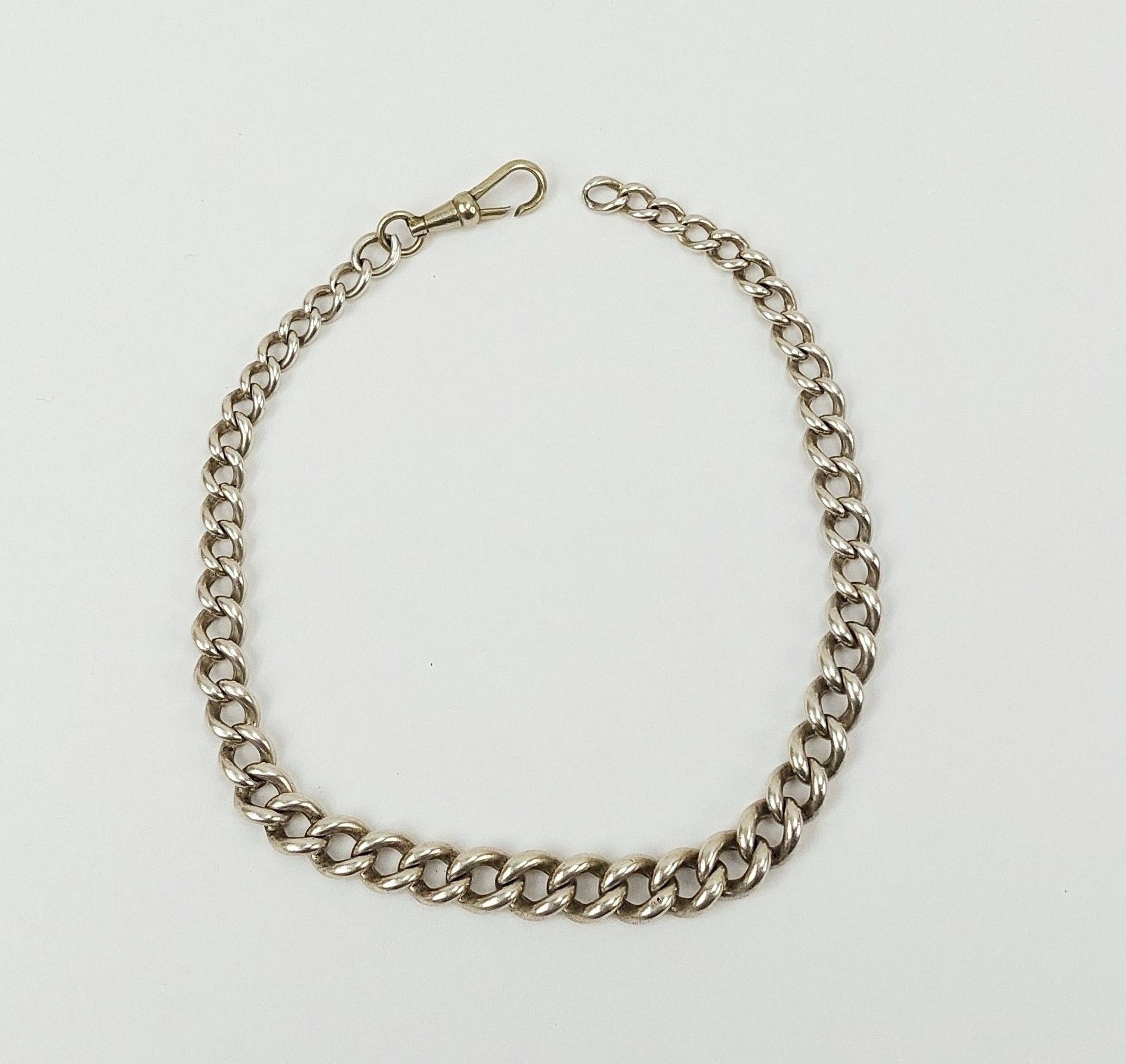 Sterling Silver Albert Watch Chain With Graduated Links