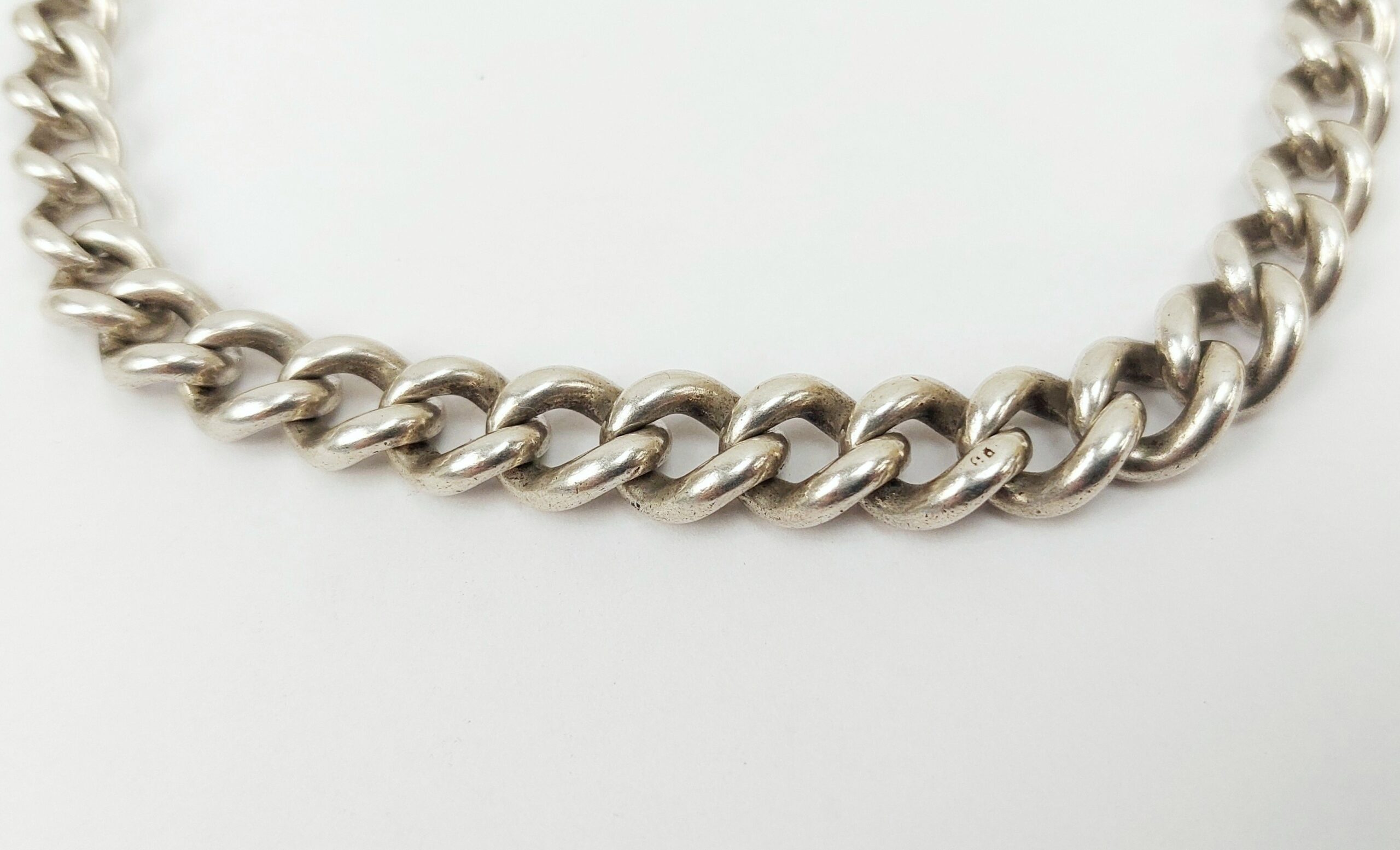 Sterling Silver Albert Watch Chain With Graduated Links - Image 8