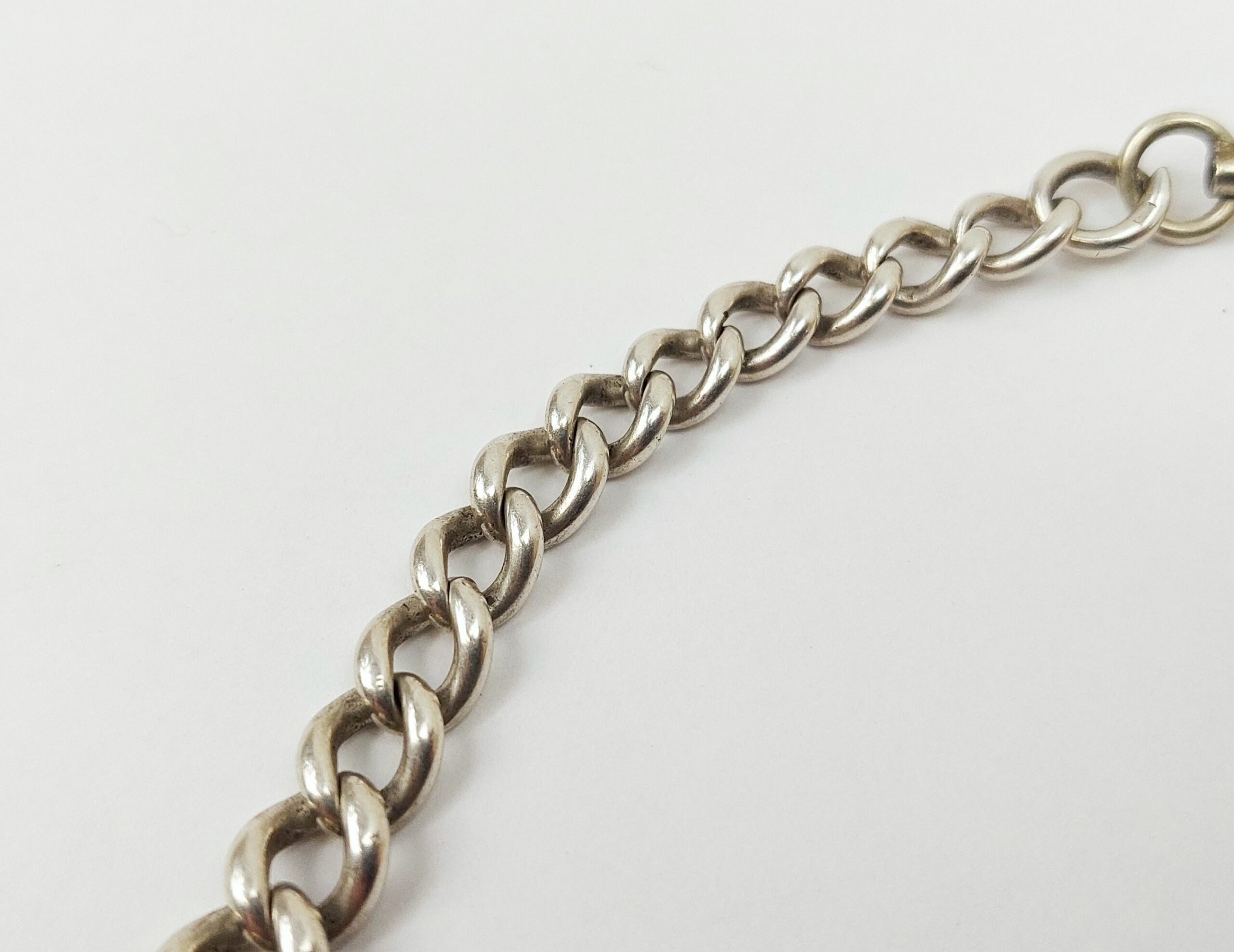 Sterling Silver Albert Watch Chain With Graduated Links - Image 7