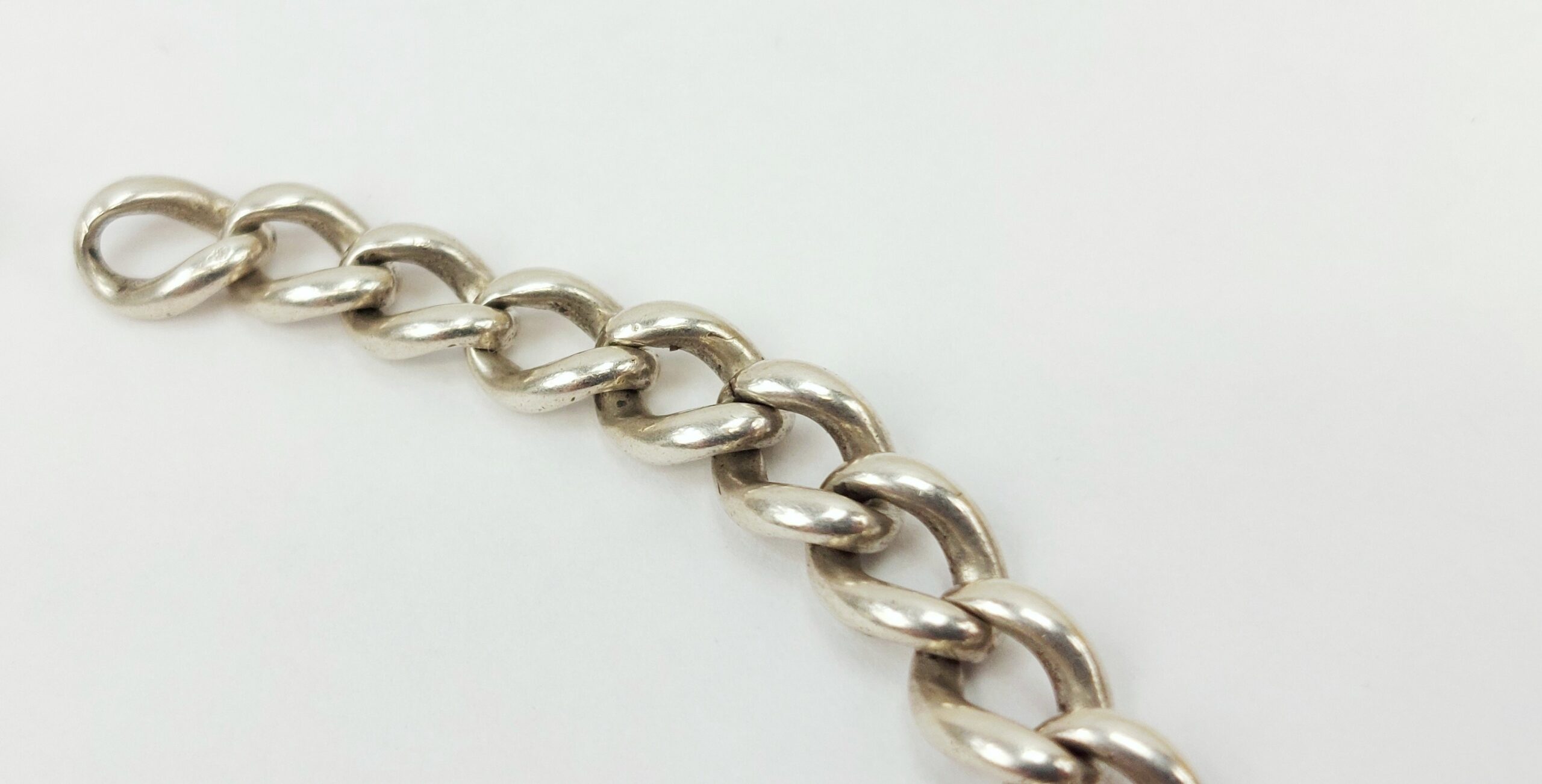 Sterling Silver Albert Watch Chain With Graduated Links - Image 5