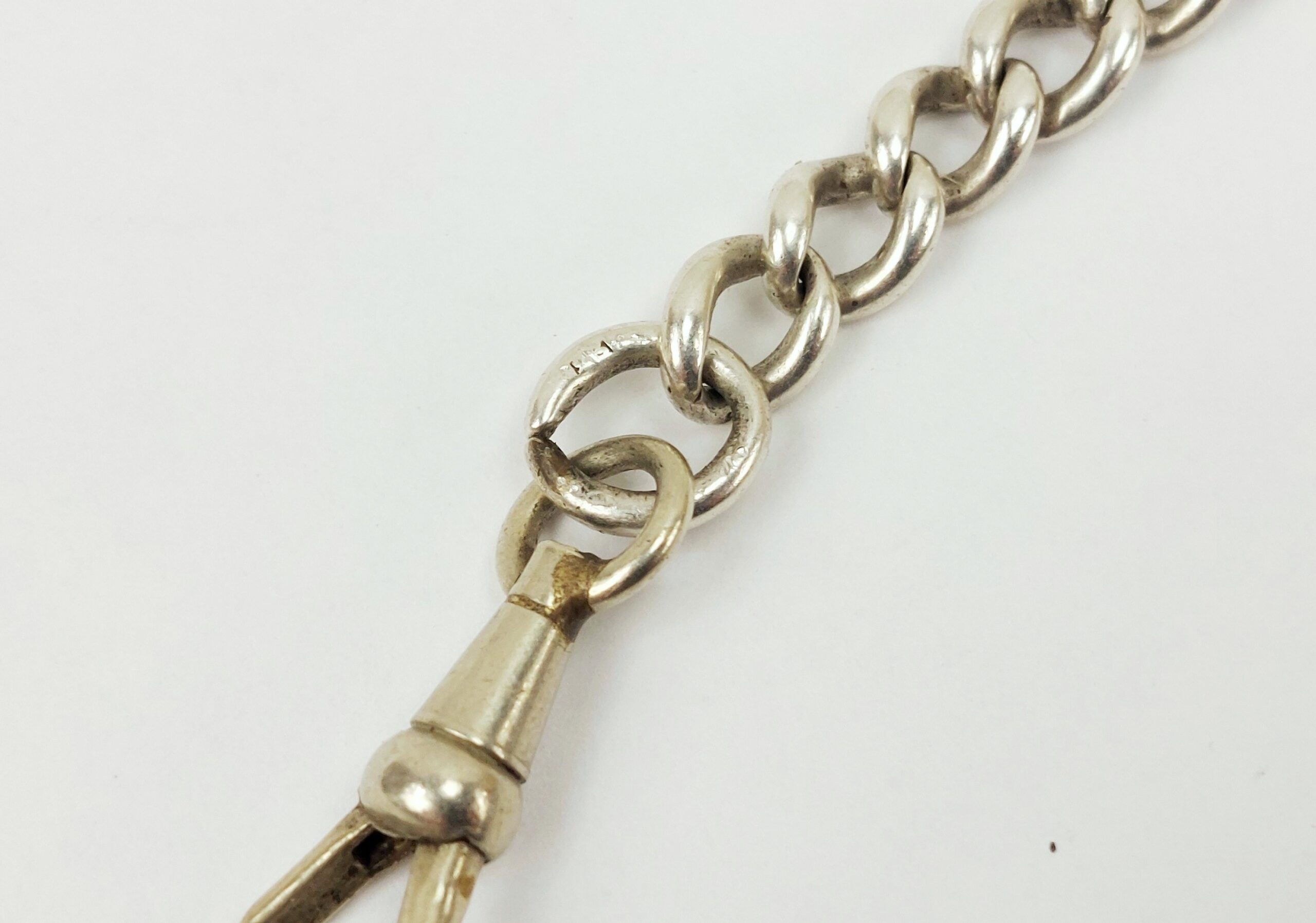 Sterling Silver Albert Watch Chain With Graduated Links - Image 4