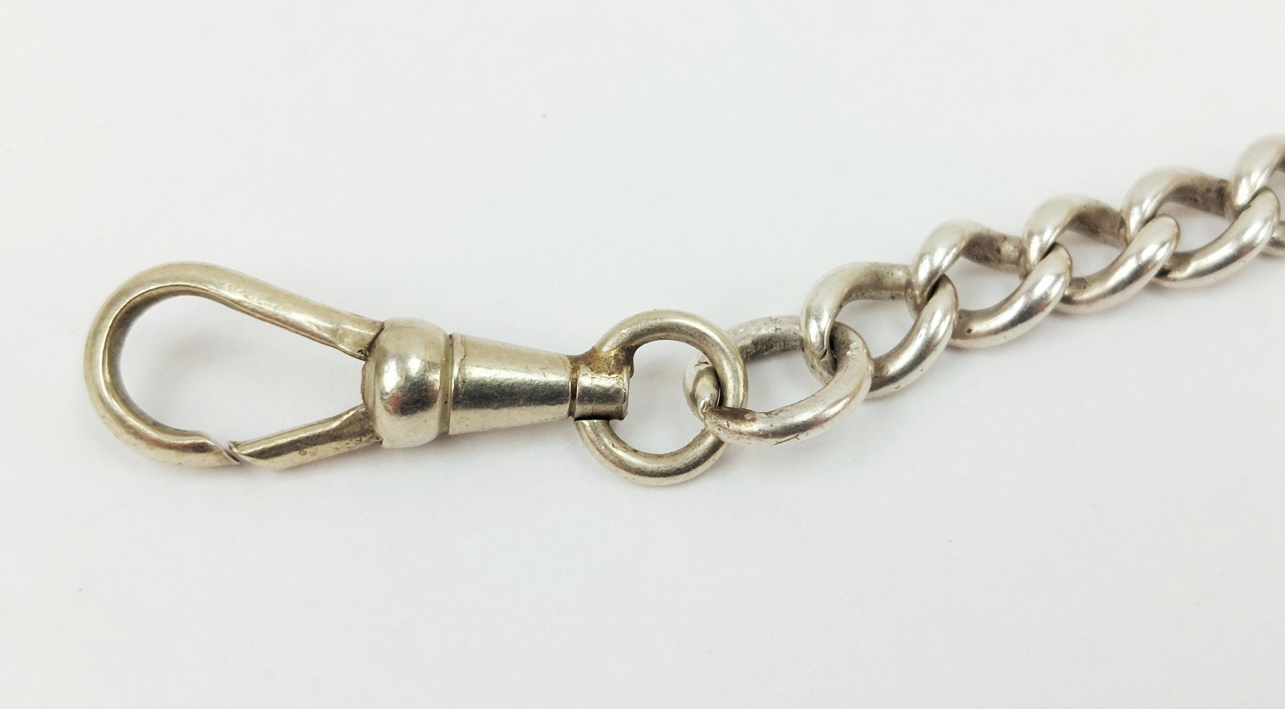 Sterling Silver Albert Watch Chain With Graduated Links - Image 3