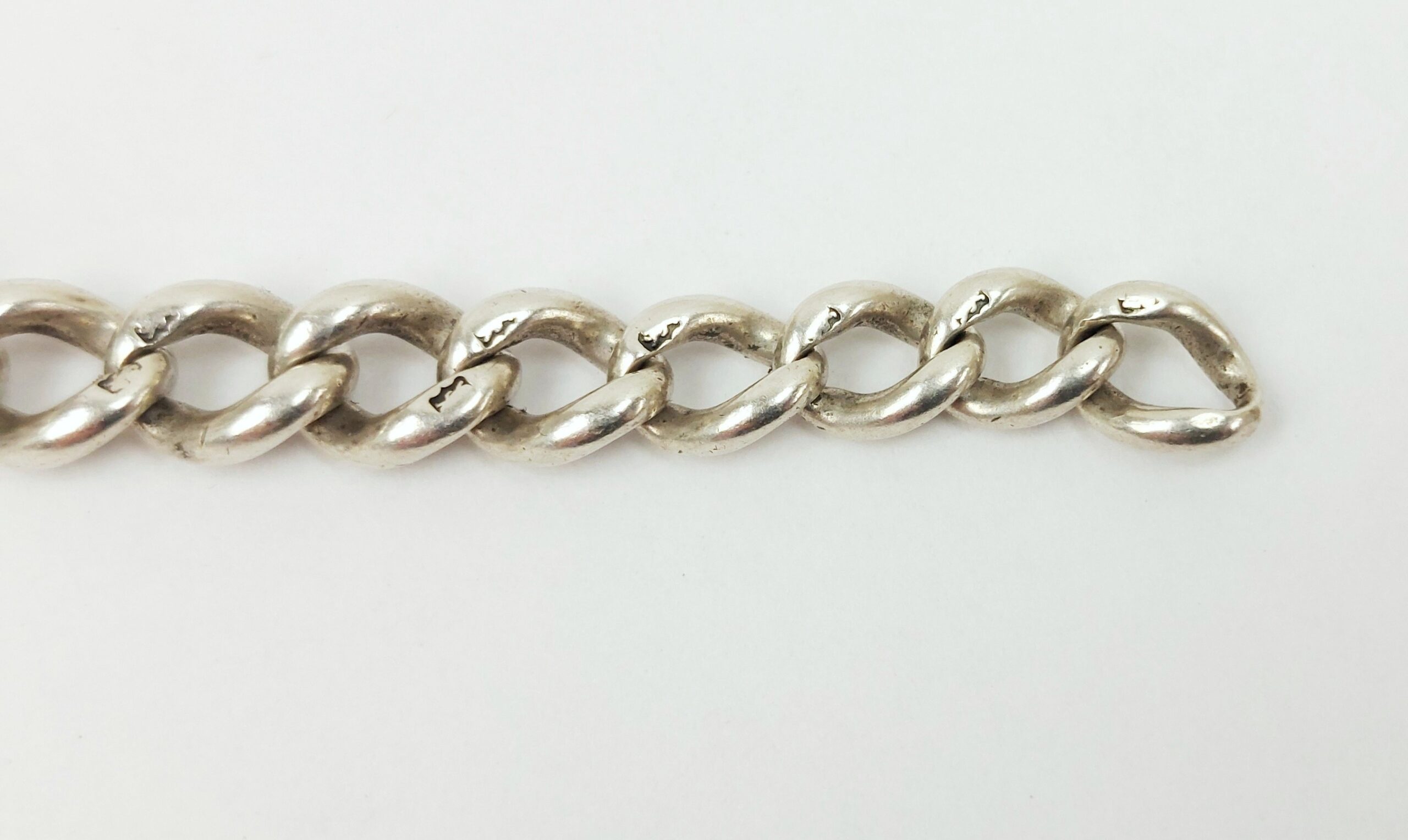 Sterling Silver Albert Watch Chain With Graduated Links - Image 2