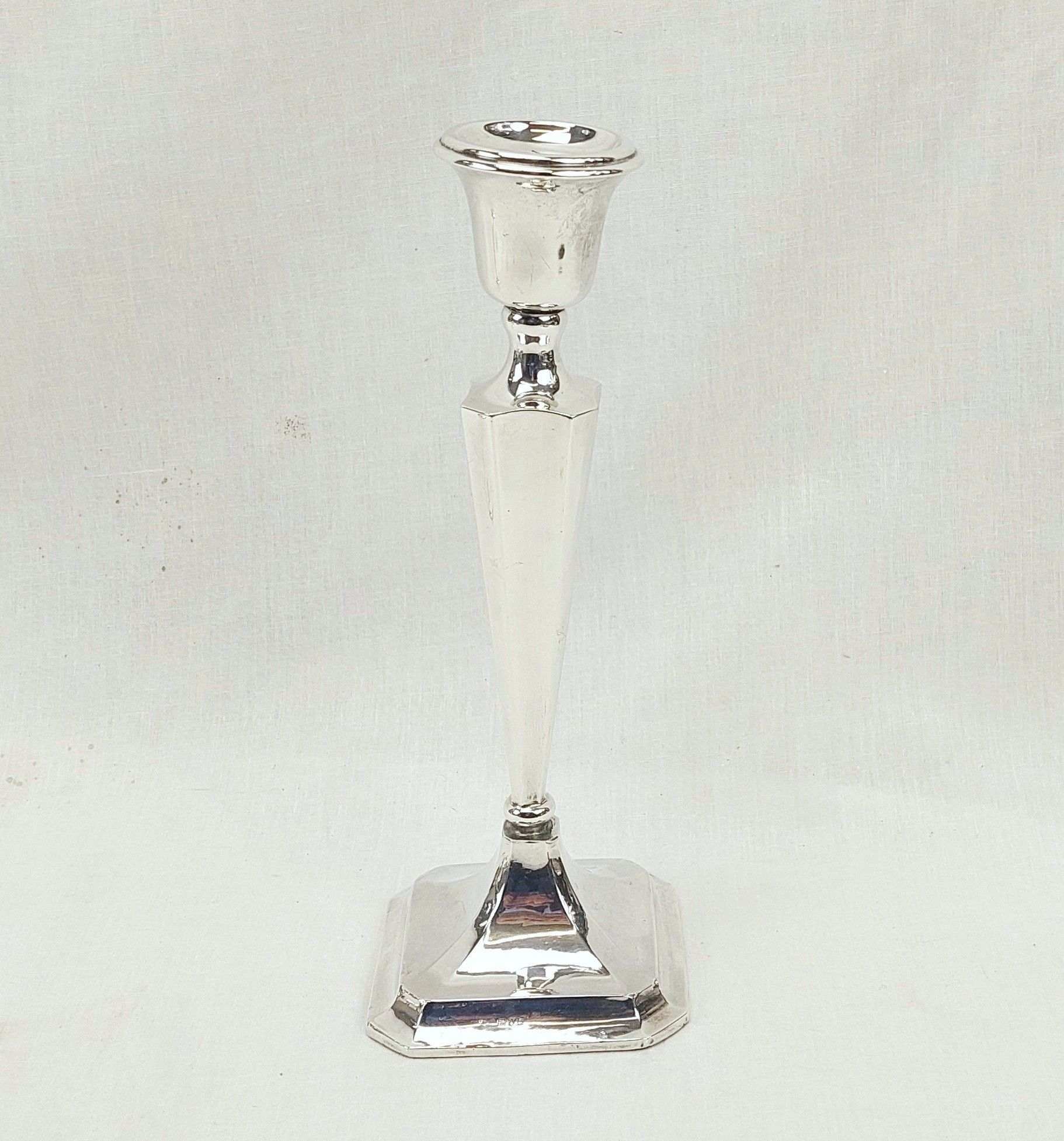 Tall Chester 1917 George V Sterling Silver Candlestick