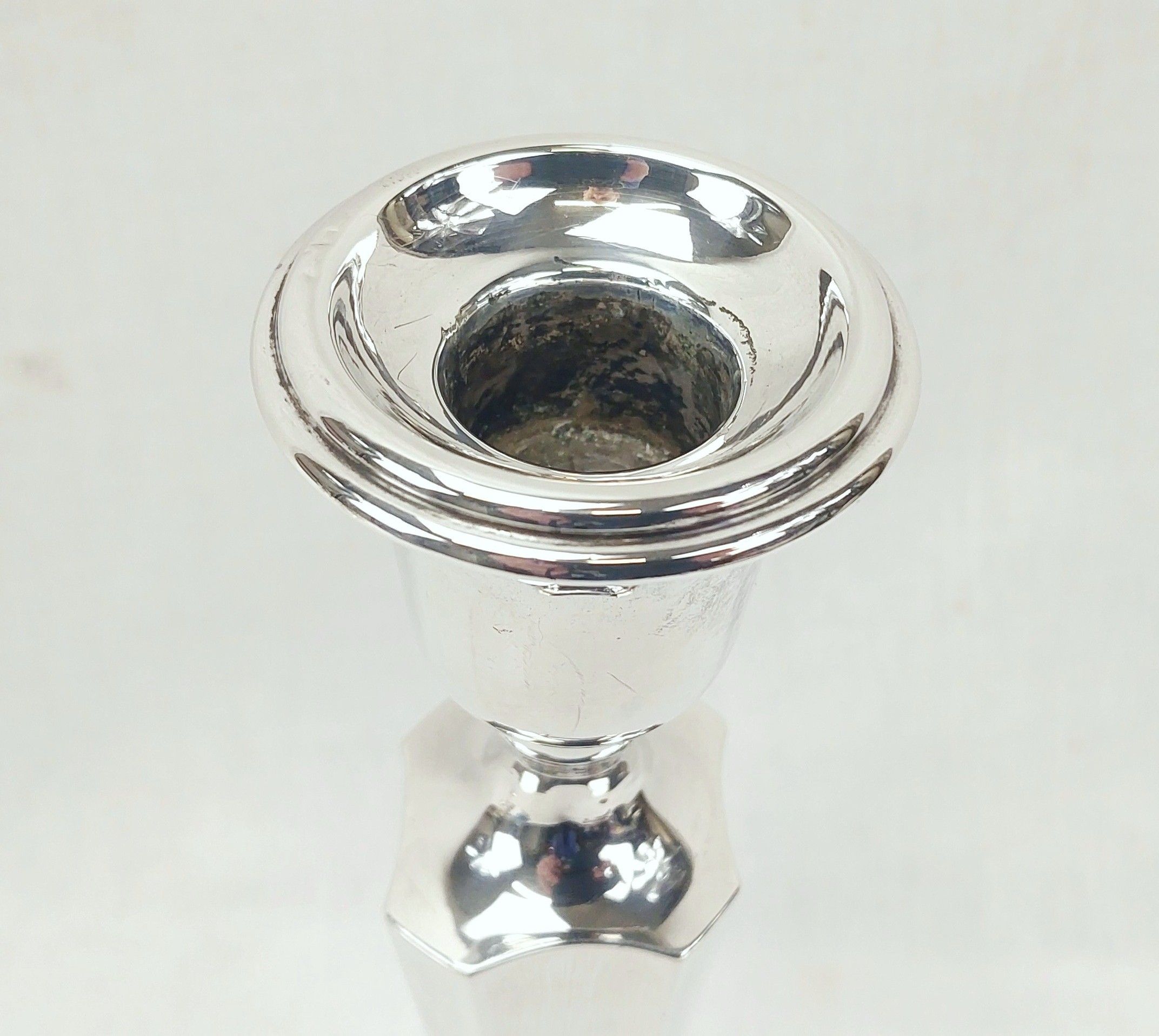 Tall Chester 1917 George V Sterling Silver Candlestick - Image 3
