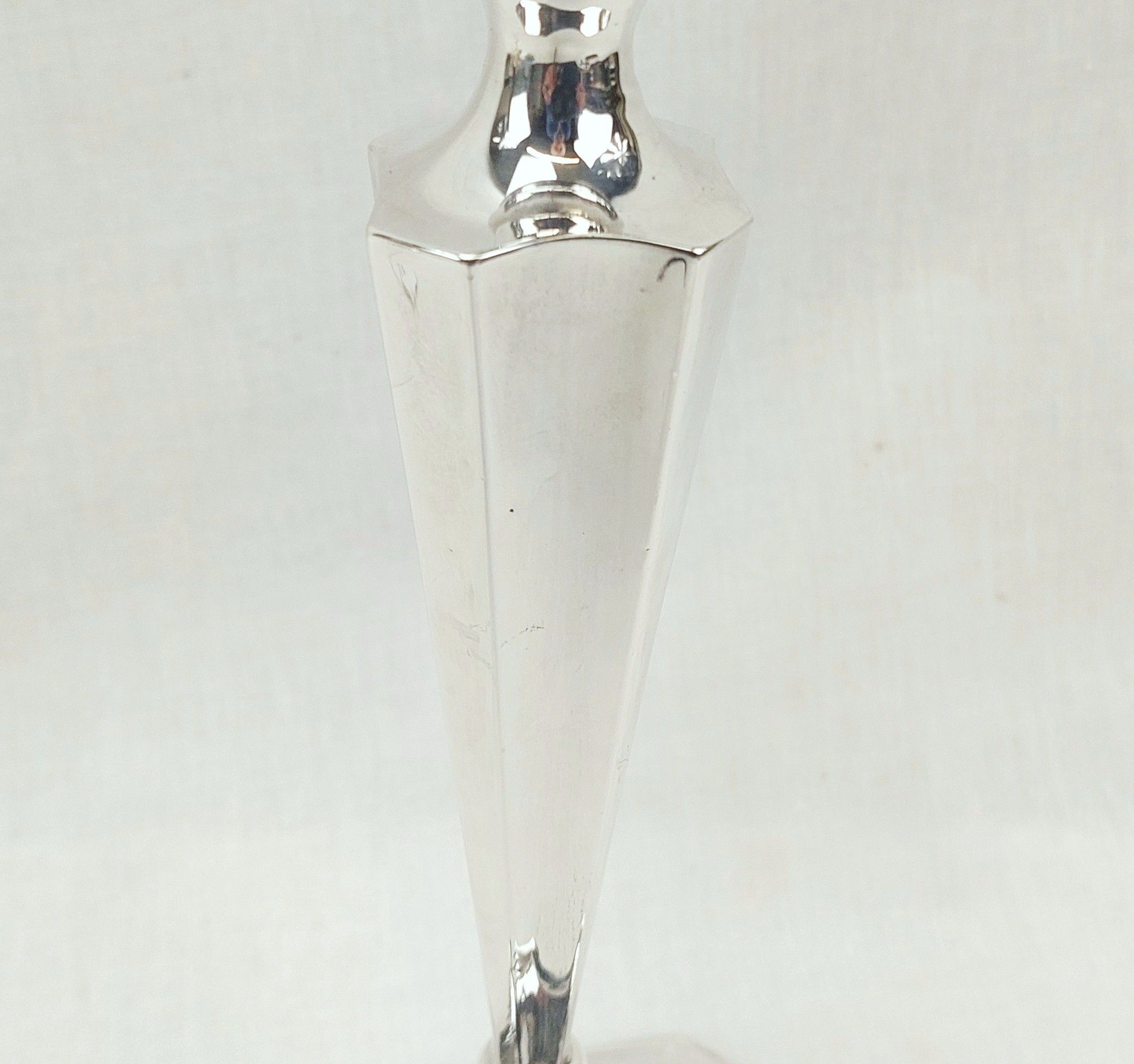 Tall Chester 1917 George V Sterling Silver Candlestick - Image 5
